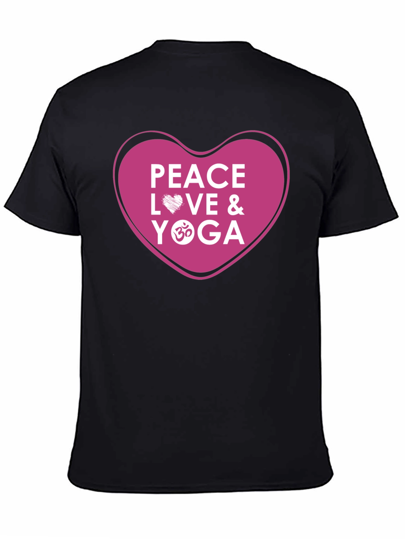 Peace Love Yoga T-Shirt - Black Cotton Blend