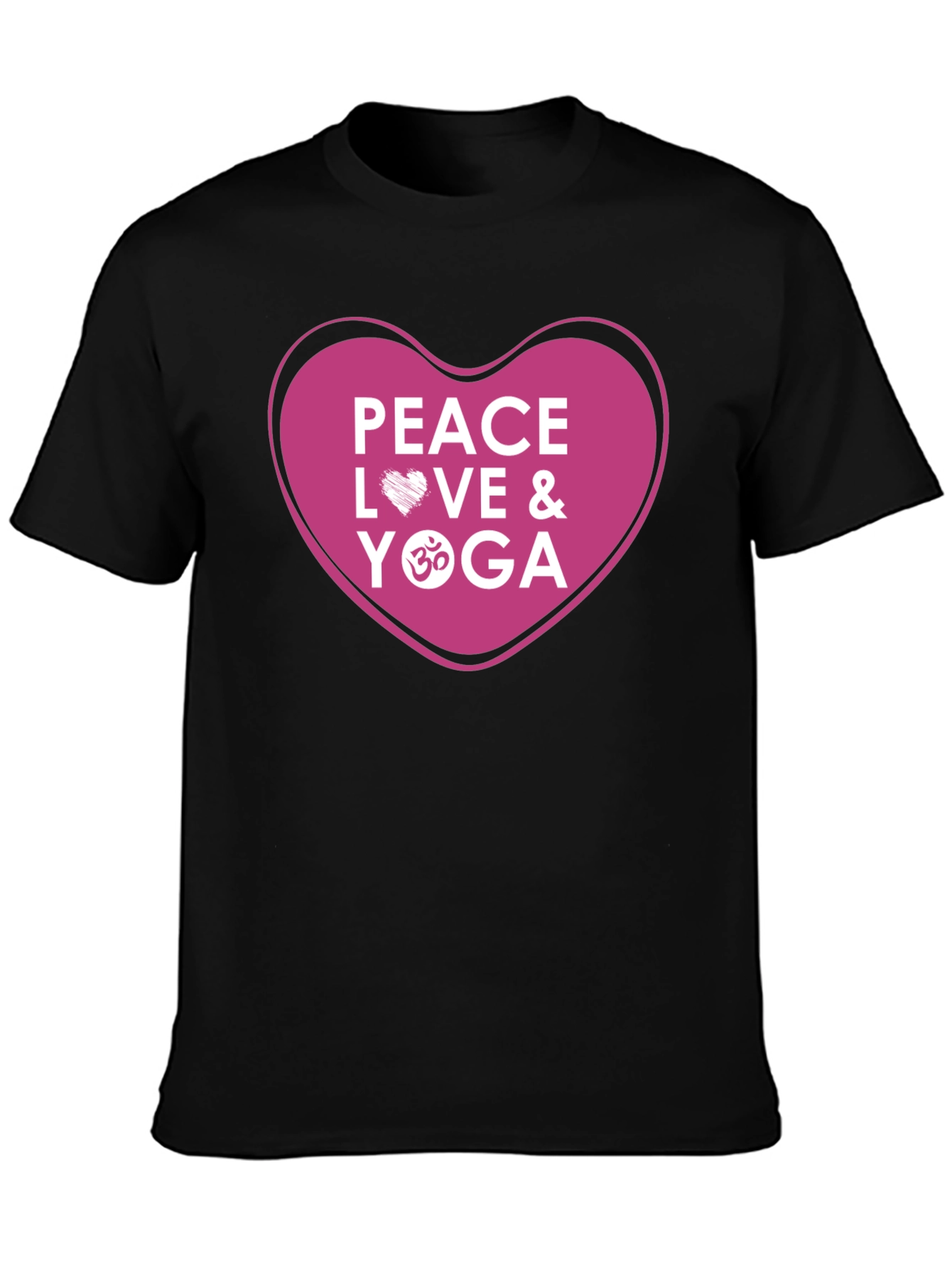Peace Love Yoga T-Shirt - Black Cotton Blend