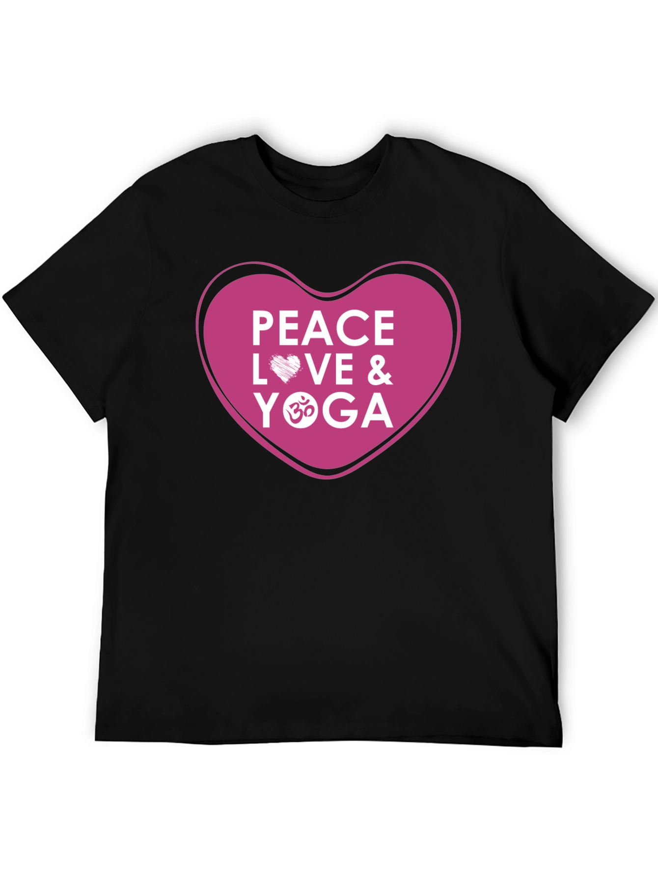 Peace Love Yoga T-Shirt - Black Cotton Blend