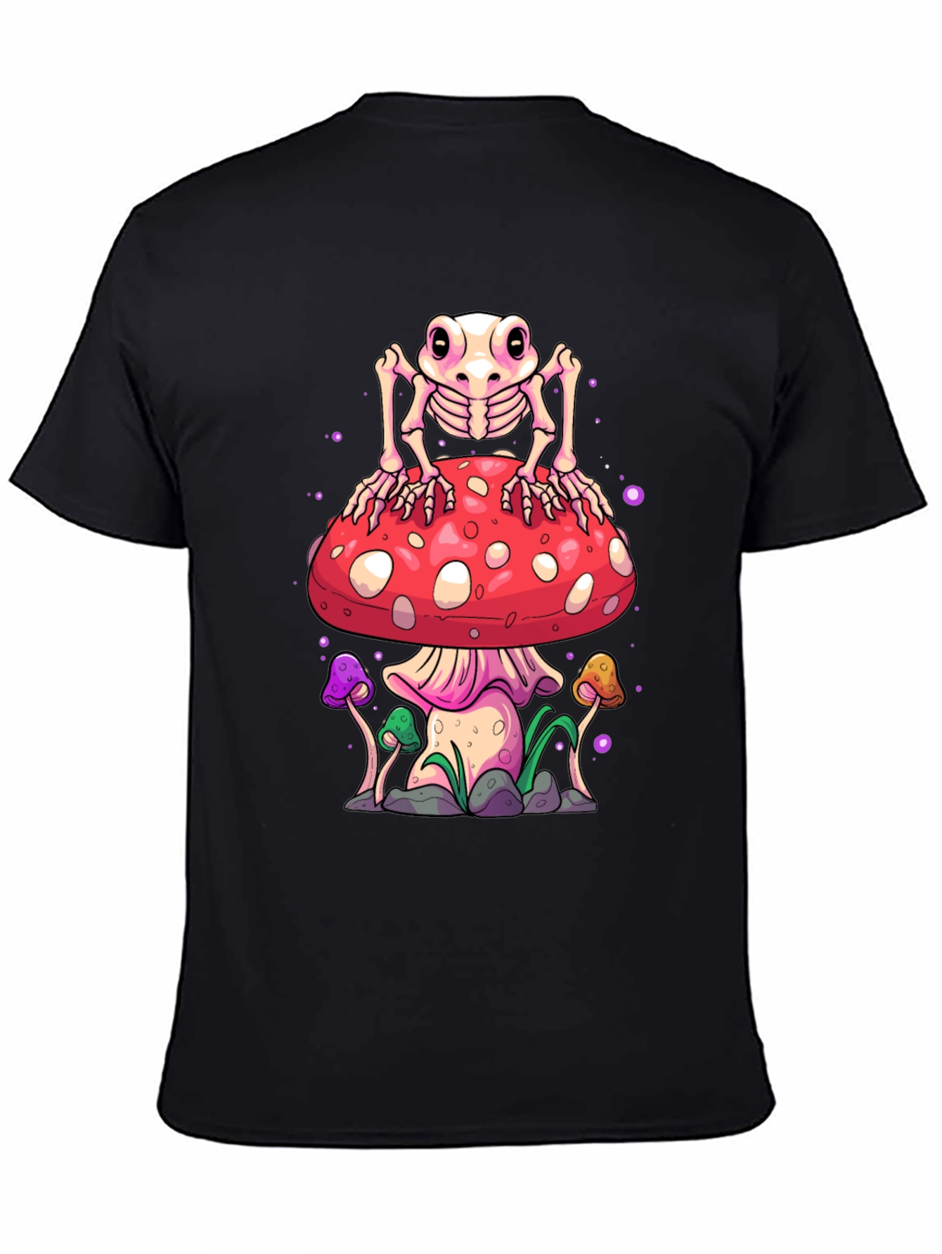 Skeleton Frog on Mushroom Graphic Tee