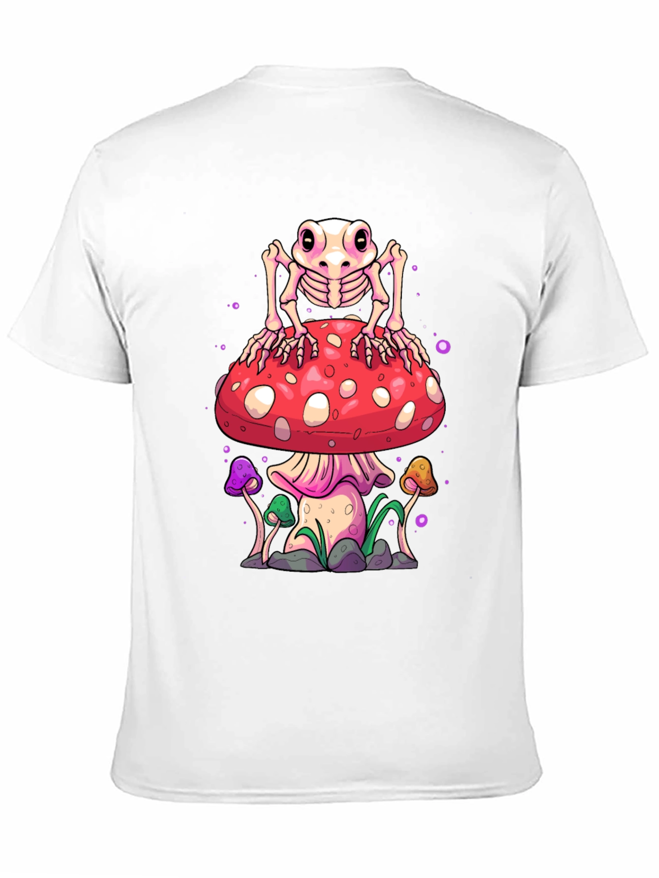 Skeleton Frog on Mushroom Graphic Tee