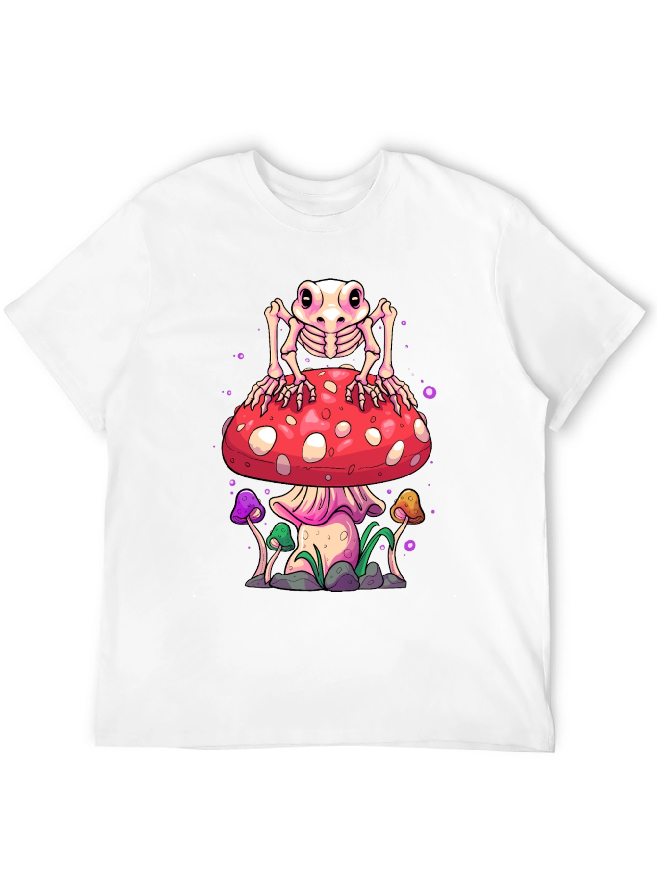 Skeleton Frog on Mushroom Graphic Tee