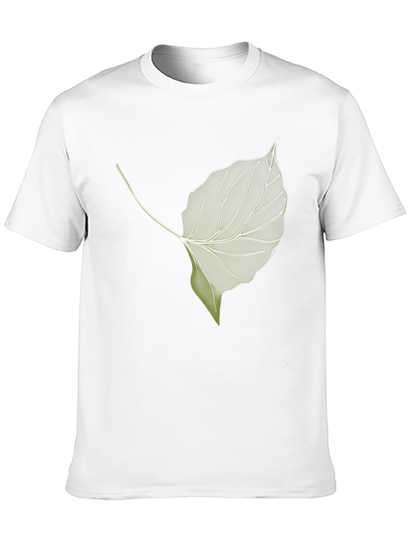 Leaf Print Black T-Shirt - Nature Inspired Style
