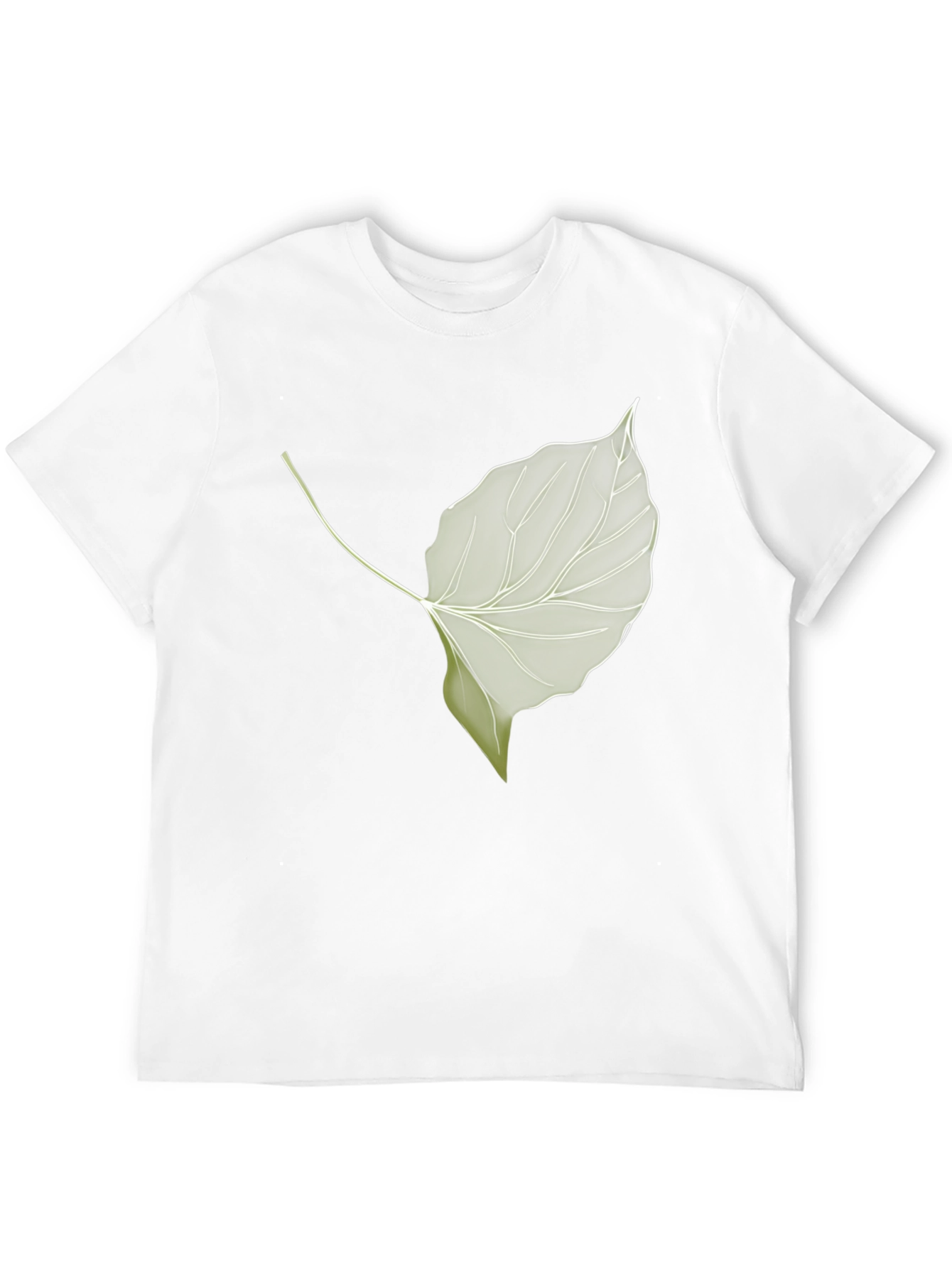 Leaf Print Black T-Shirt - Nature Inspired Style