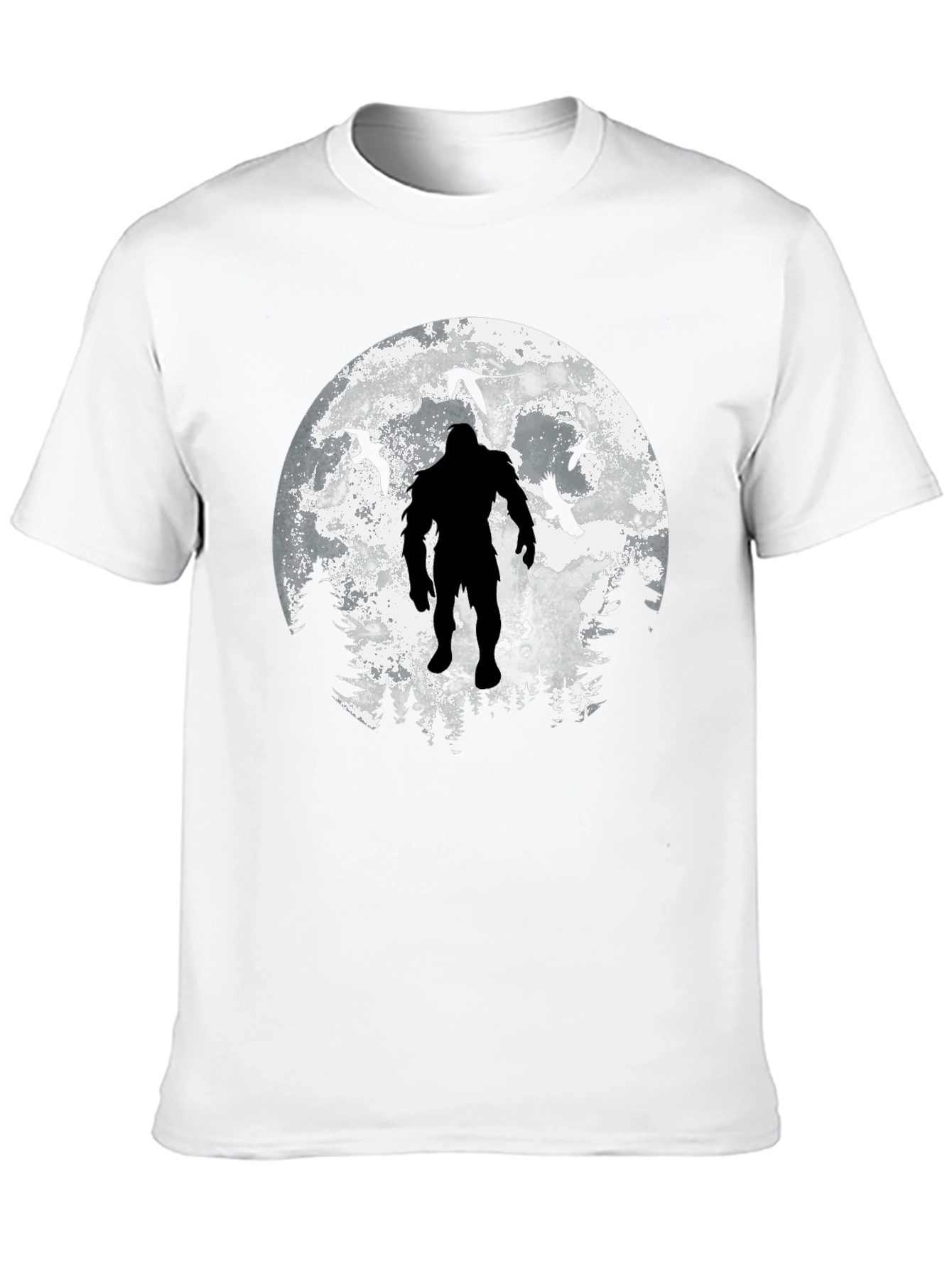 Bigfoot Moon Graphic T-Shirt - Black