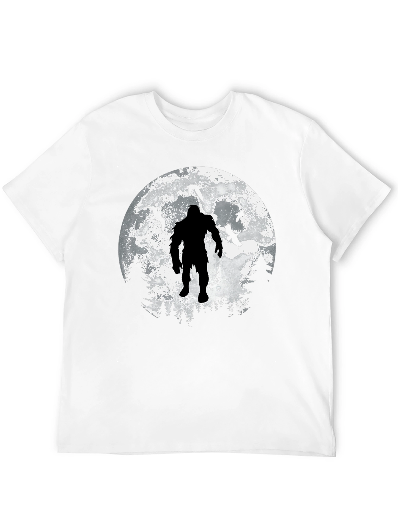 Bigfoot Moon Graphic T-Shirt - Black