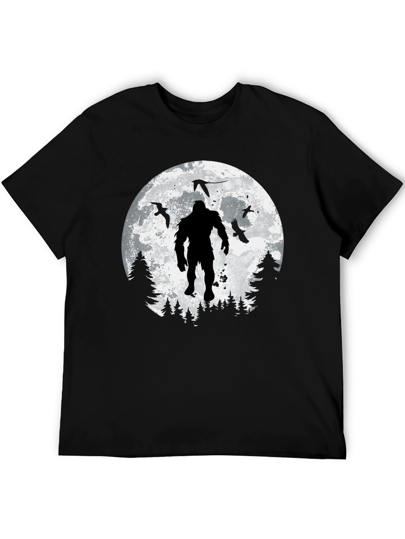 Bigfoot Moon Graphic T-Shirt - Black