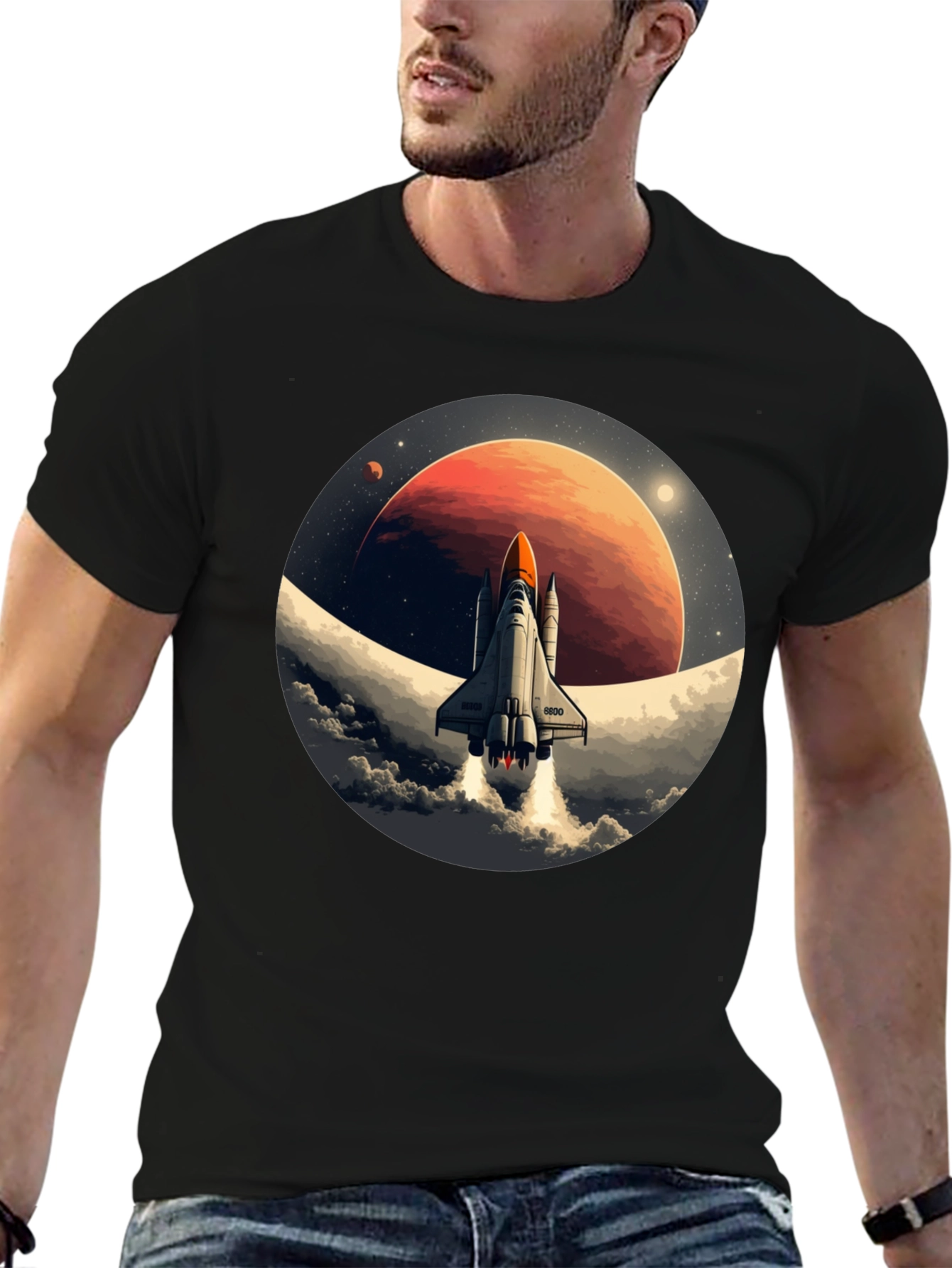 Space Shuttle Blast Off Graphic Tee