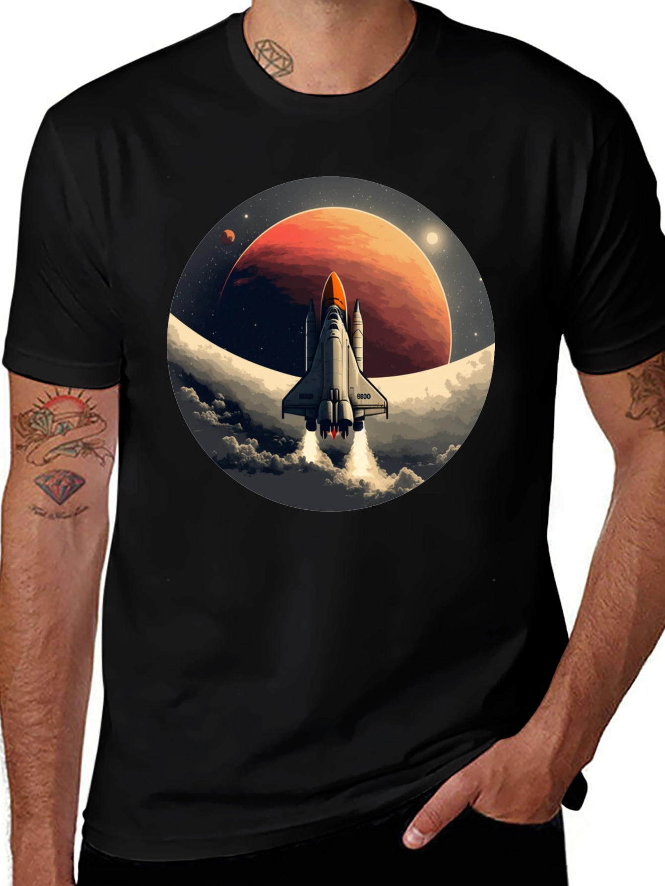Space Shuttle Blast Off Graphic Tee