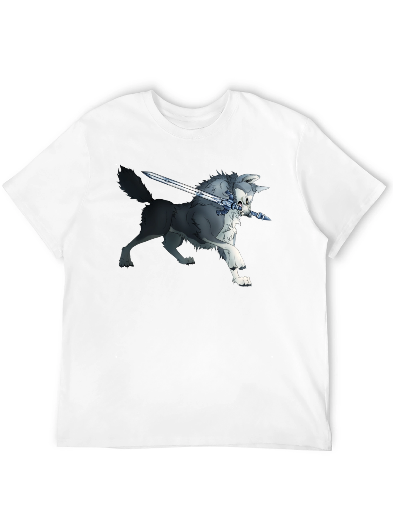 Wolf and Sword Graphic T-Shirt - Black