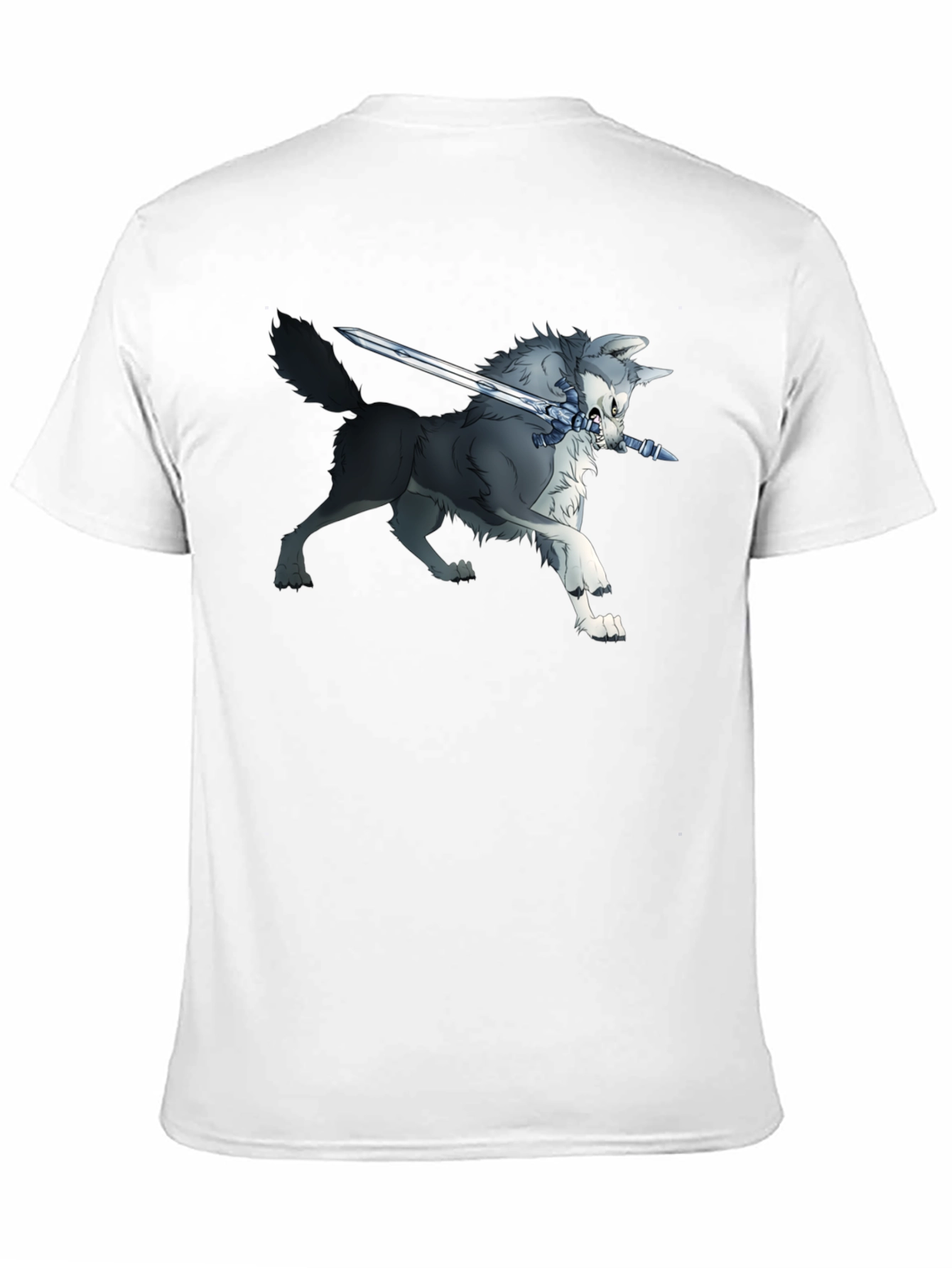 Wolf and Sword Graphic T-Shirt - Black