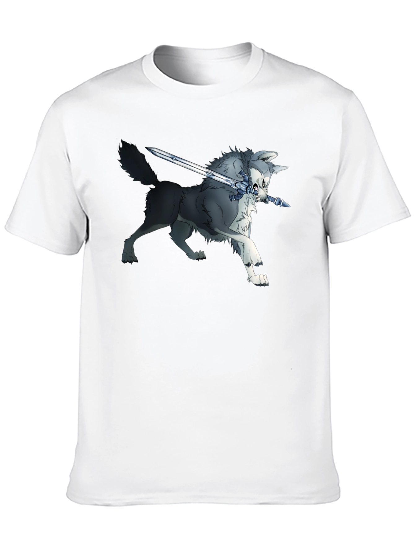 Wolf and Sword Graphic T-Shirt - Black