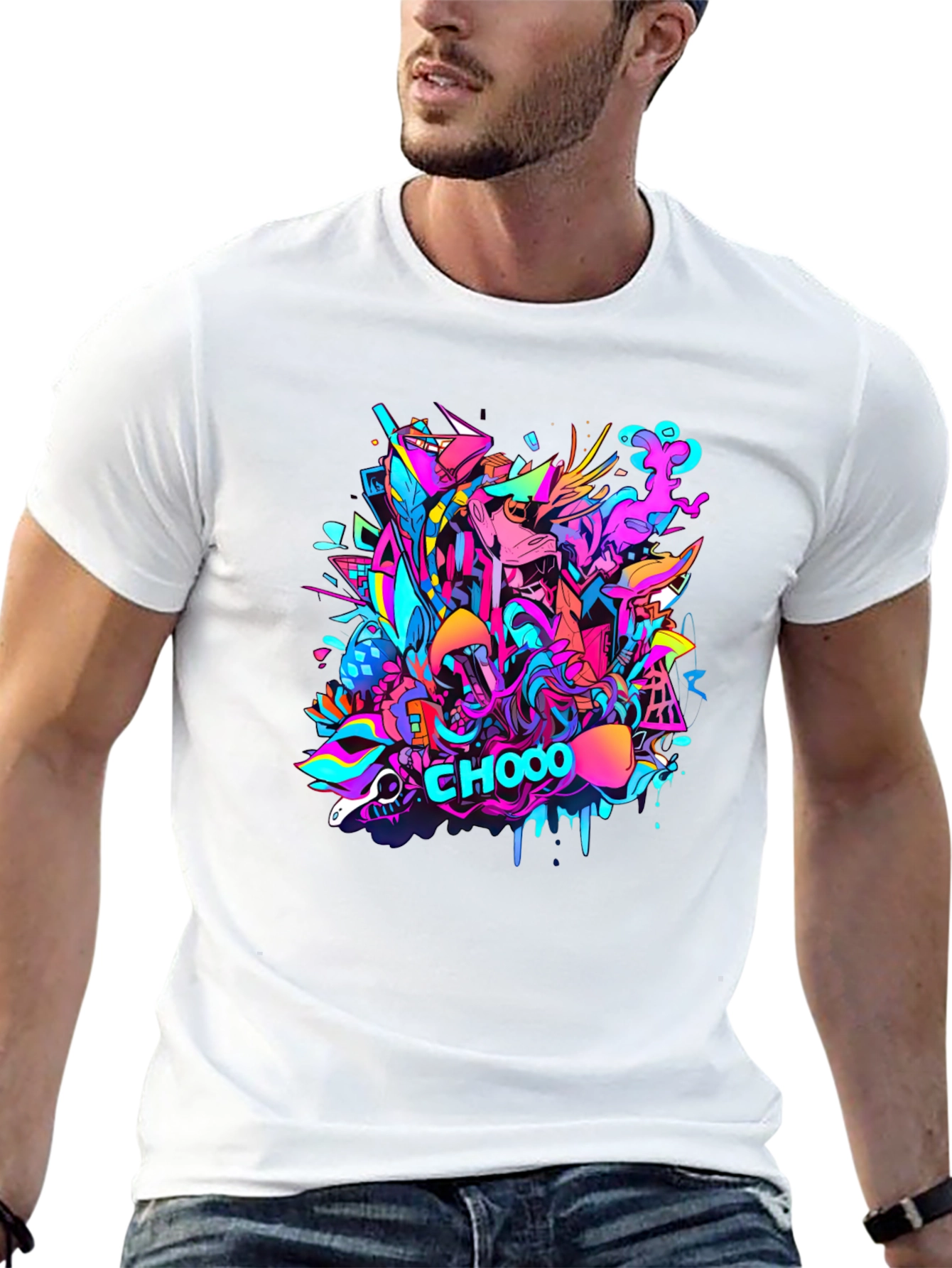 Vibrant Graffiti Art Black T-Shirt - CHOOO