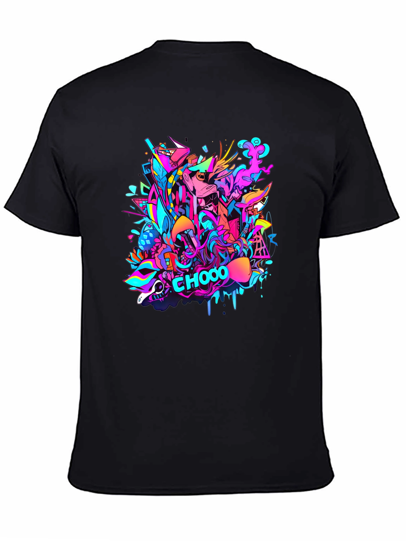 Vibrant Graffiti Art Black T-Shirt - CHOOO