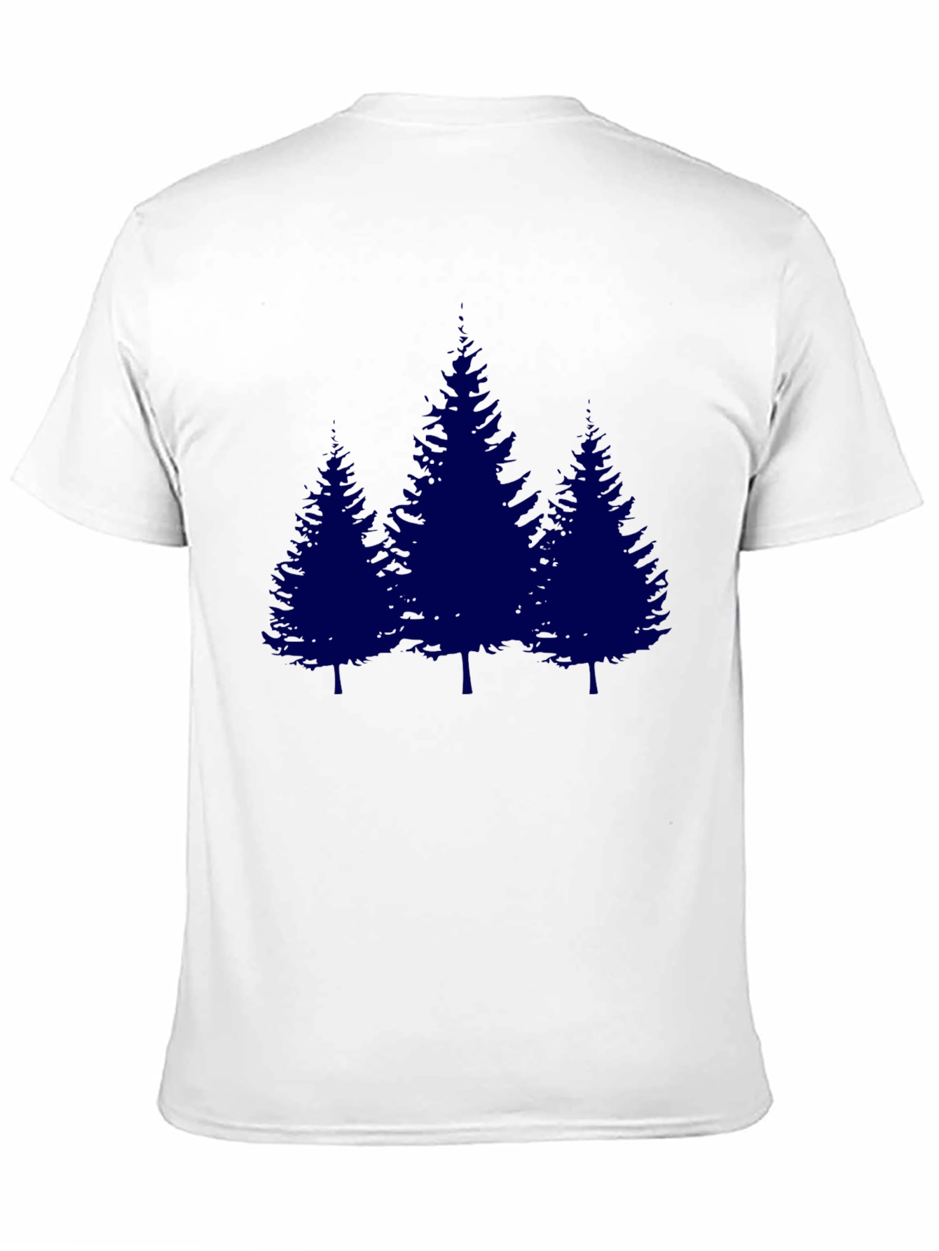 Mens Black T-shirt with Blue Pine Tree Graphic