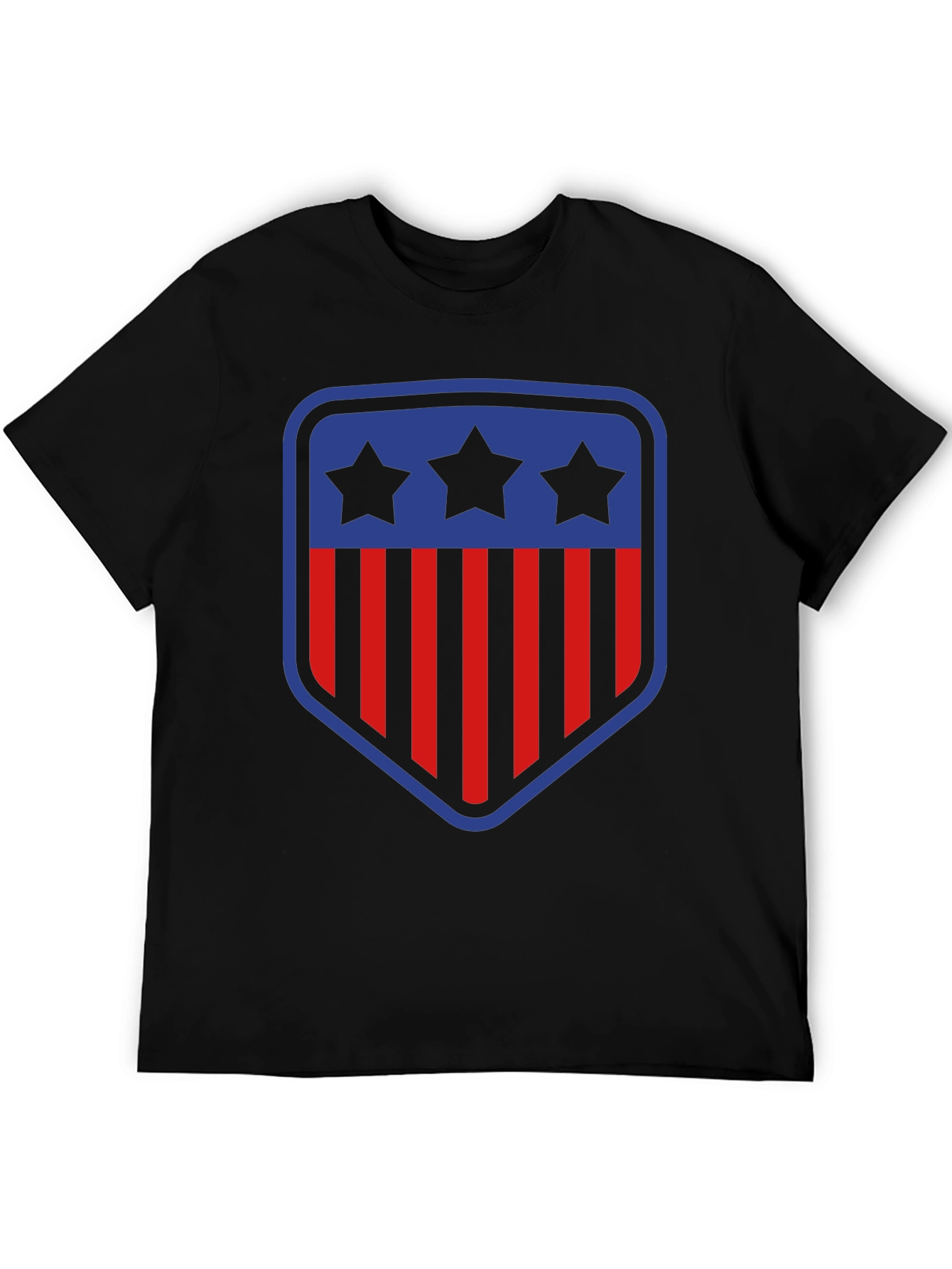 Patriotic Shield T-Shirt - Stars and Stripes Design