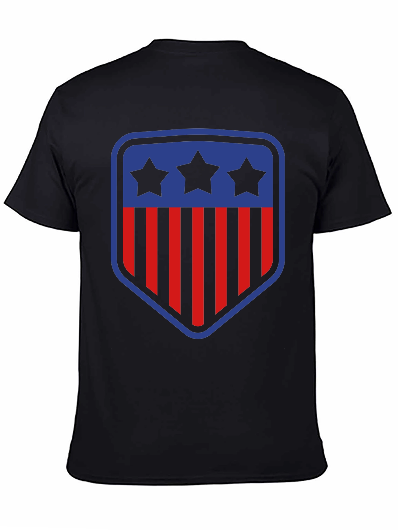 Patriotic Shield T-Shirt - Stars and Stripes Design