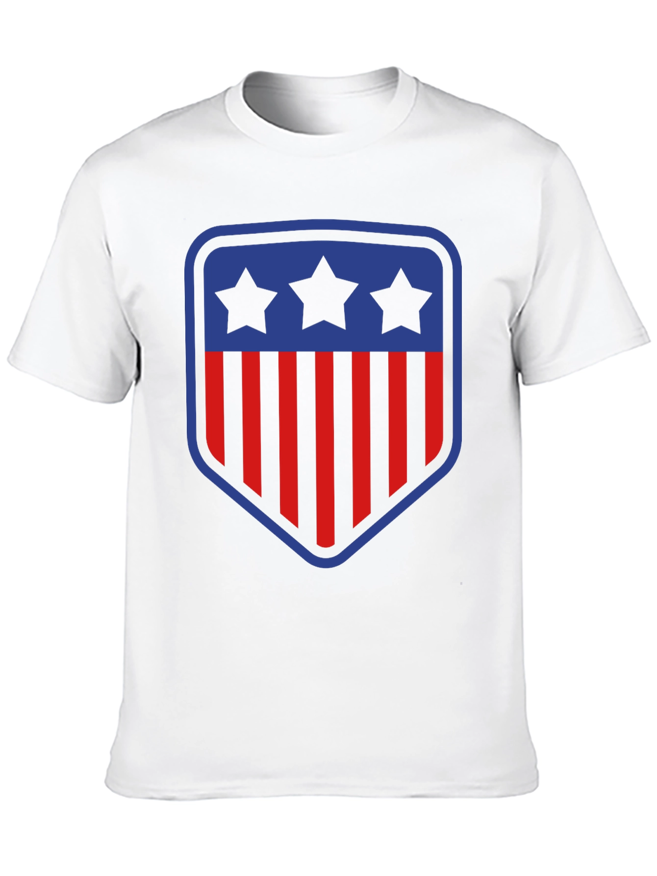 Patriotic Shield T-Shirt - Stars and Stripes Design