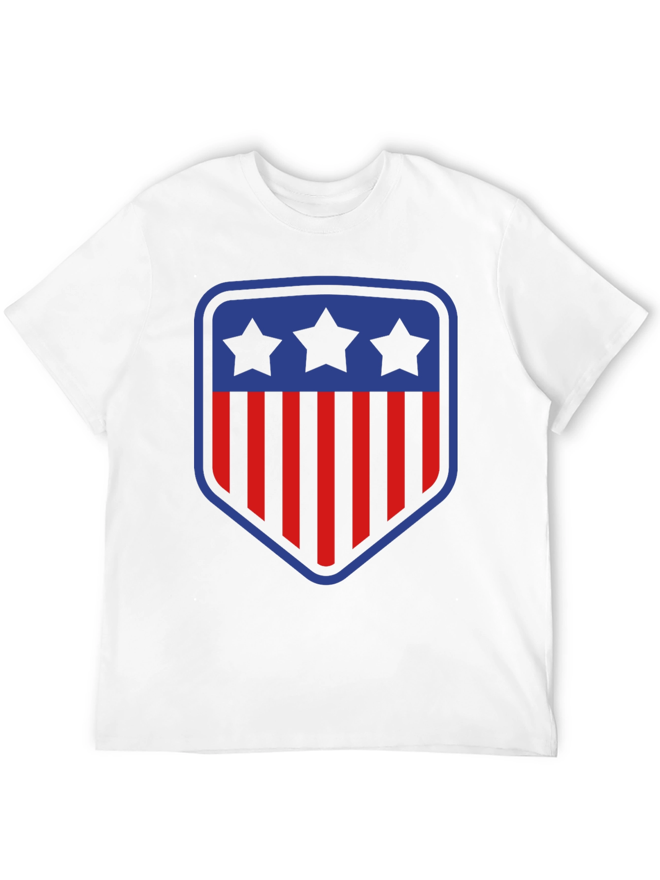 Patriotic Shield T-Shirt - Stars and Stripes Design