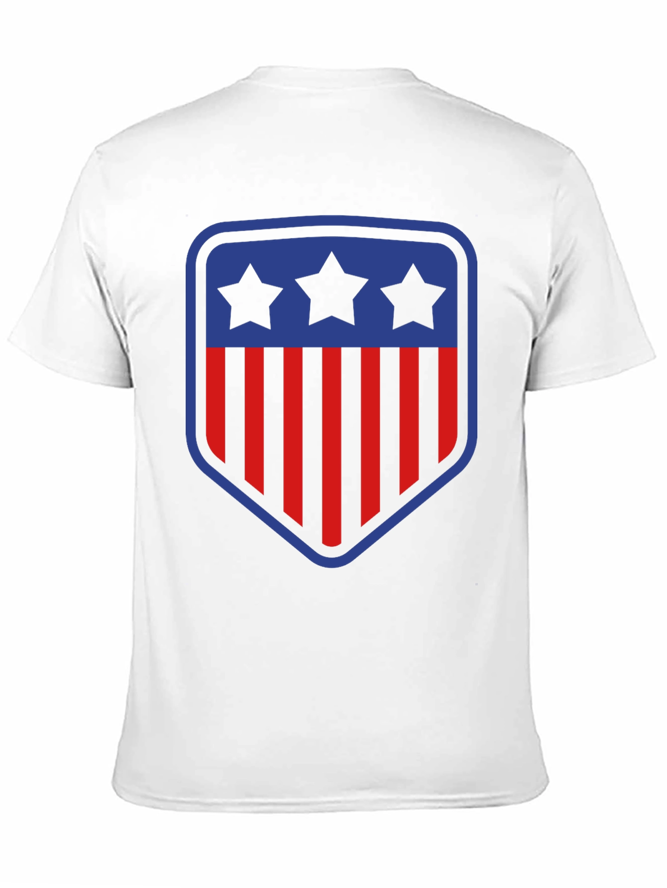 Patriotic Shield T-Shirt - Stars and Stripes Design