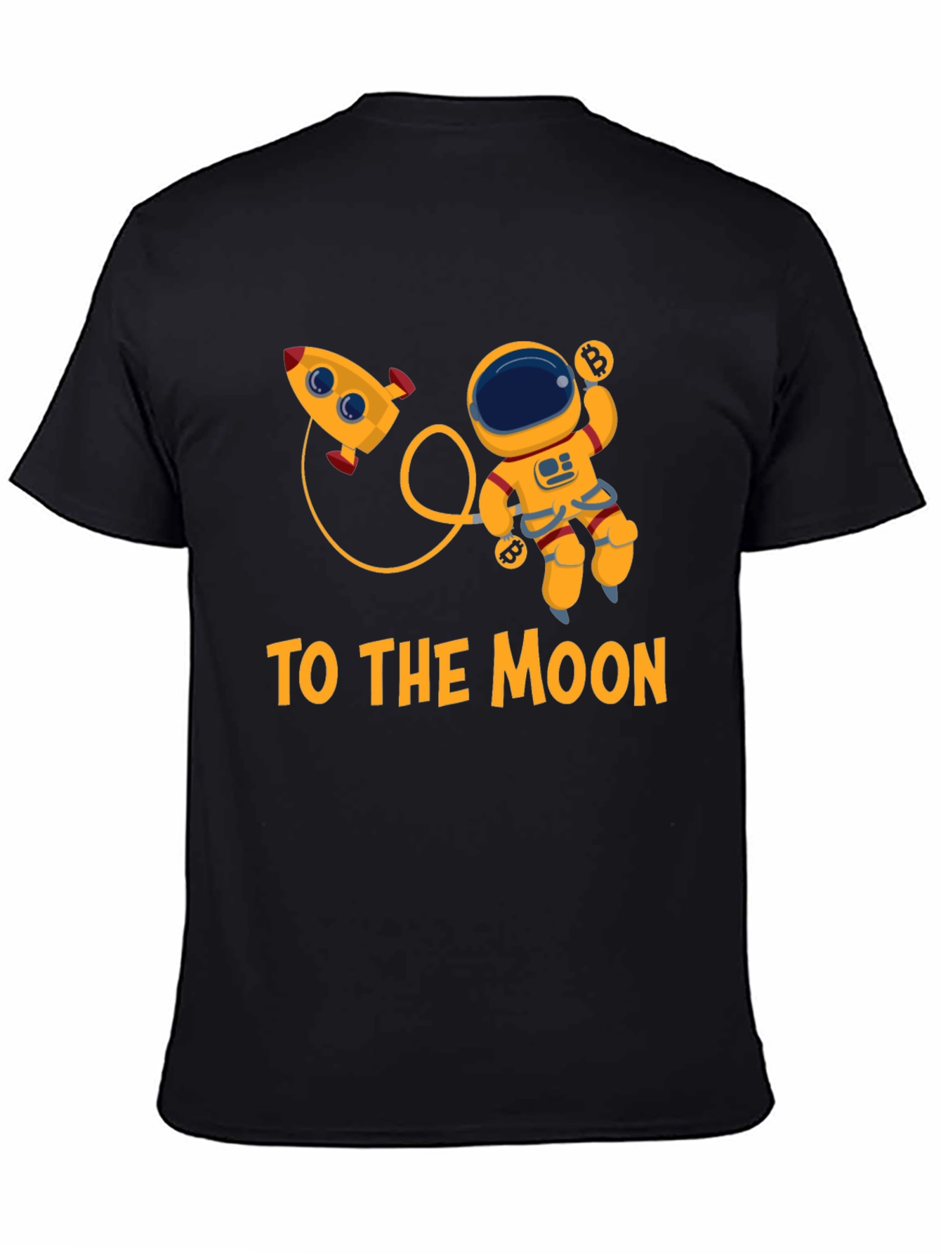 Bitcoin Astronaut To The Moon Black T-Shirt