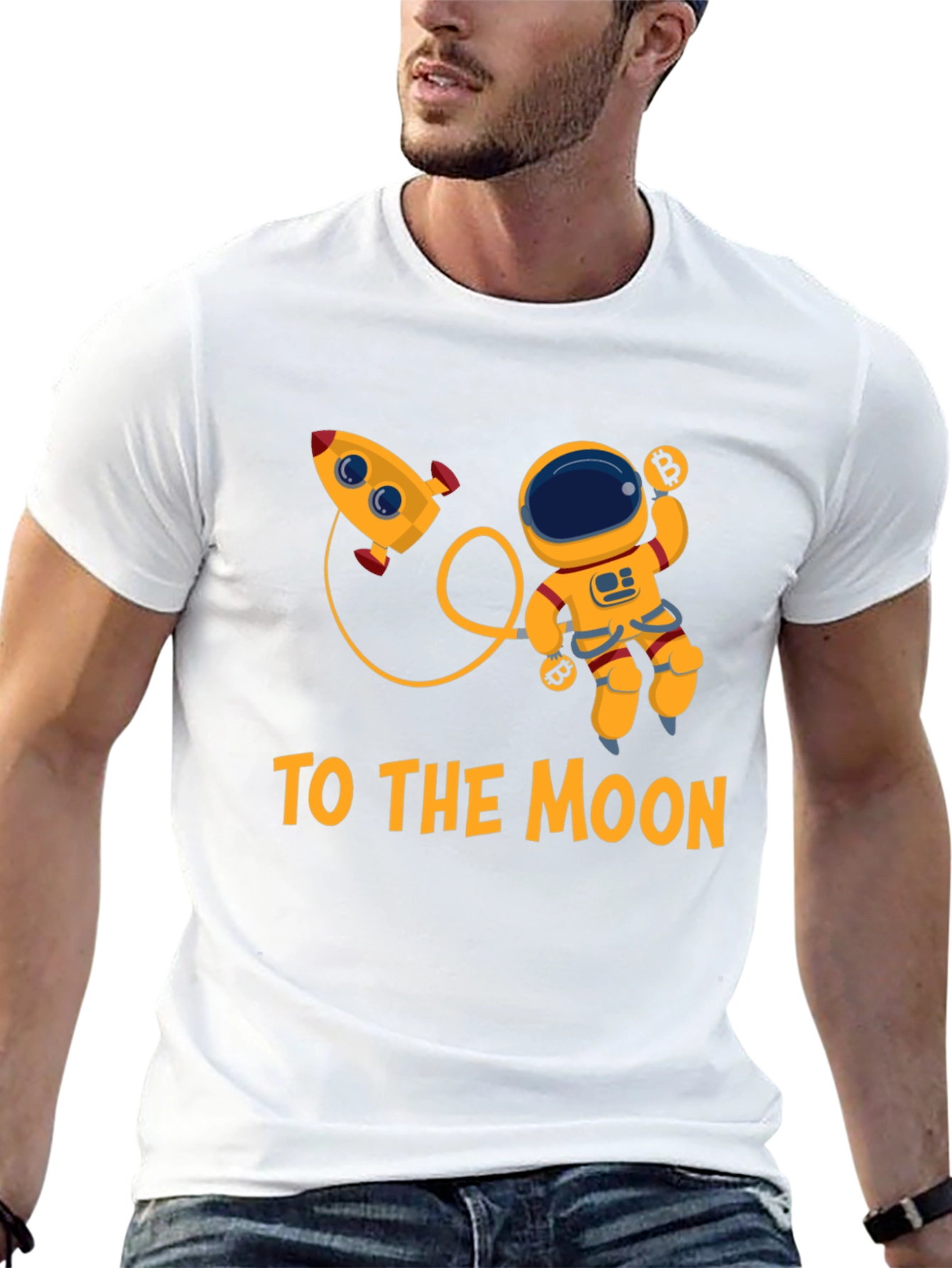 Bitcoin Astronaut To The Moon Black T-Shirt