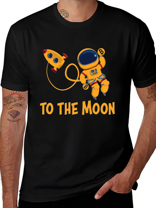 Bitcoin Astronaut To The Moon Black T-Shirt