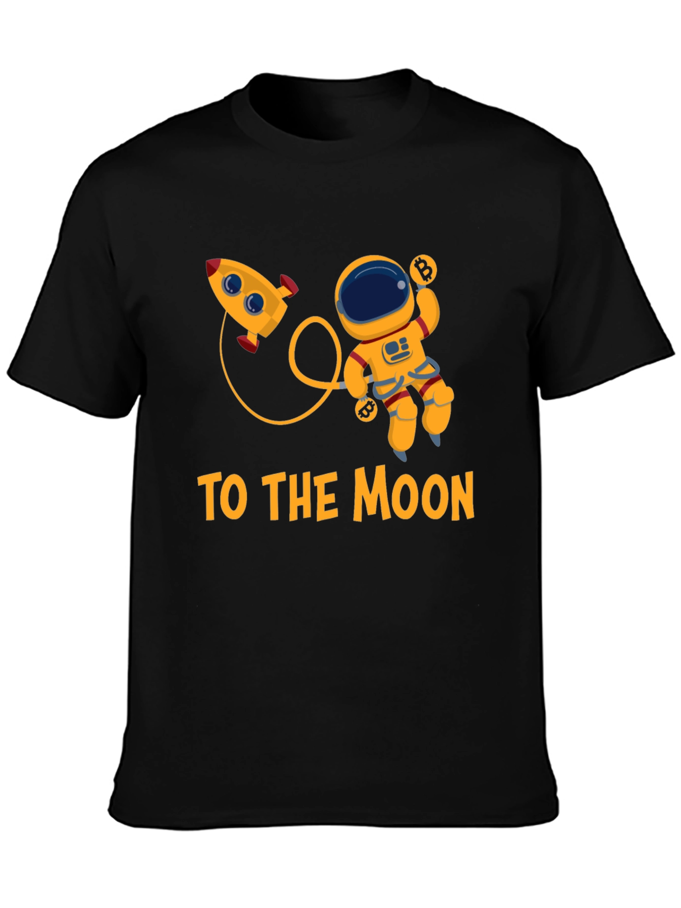 Bitcoin Astronaut To The Moon Black T-Shirt