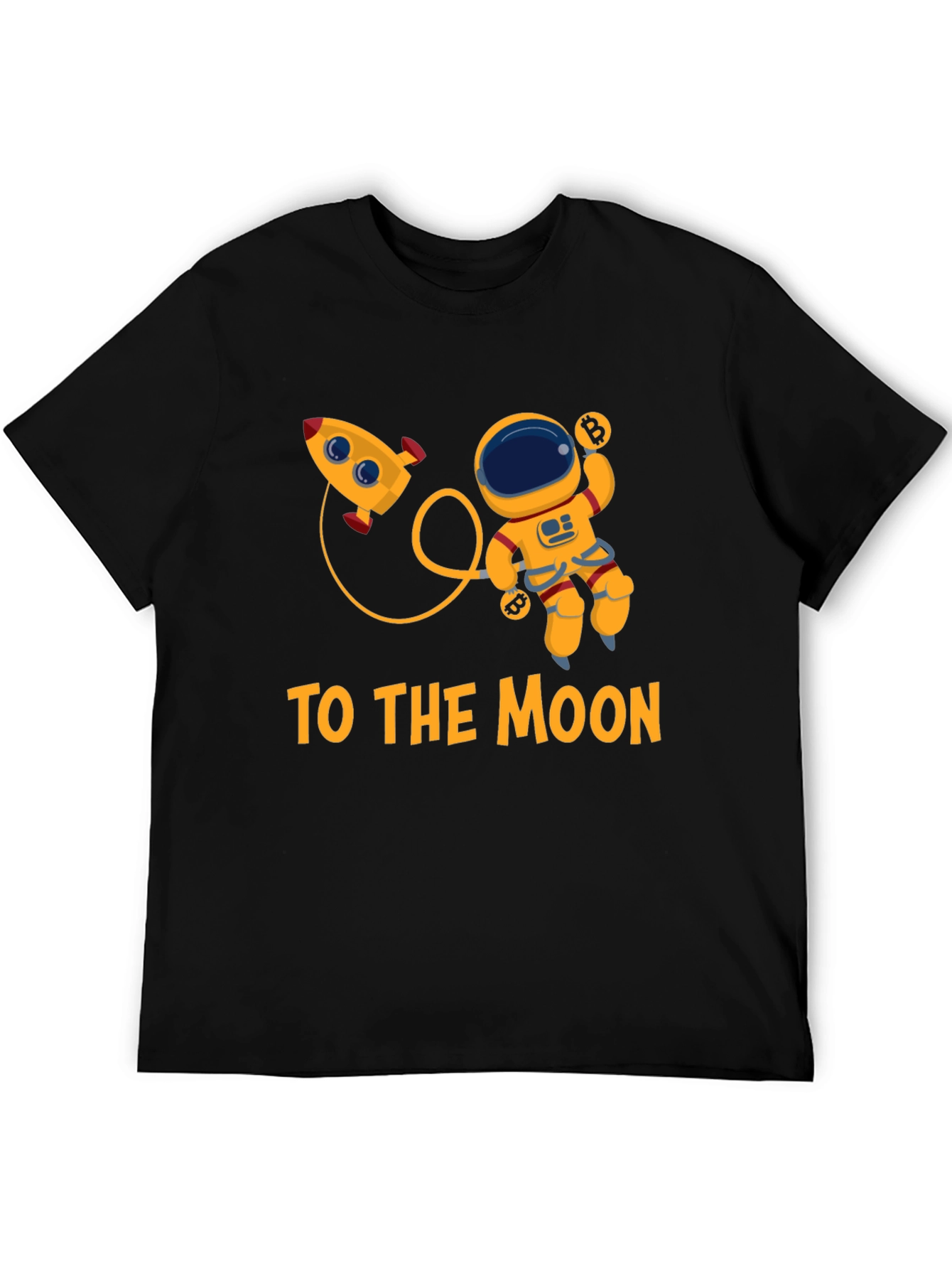 Bitcoin Astronaut To The Moon Black T-Shirt