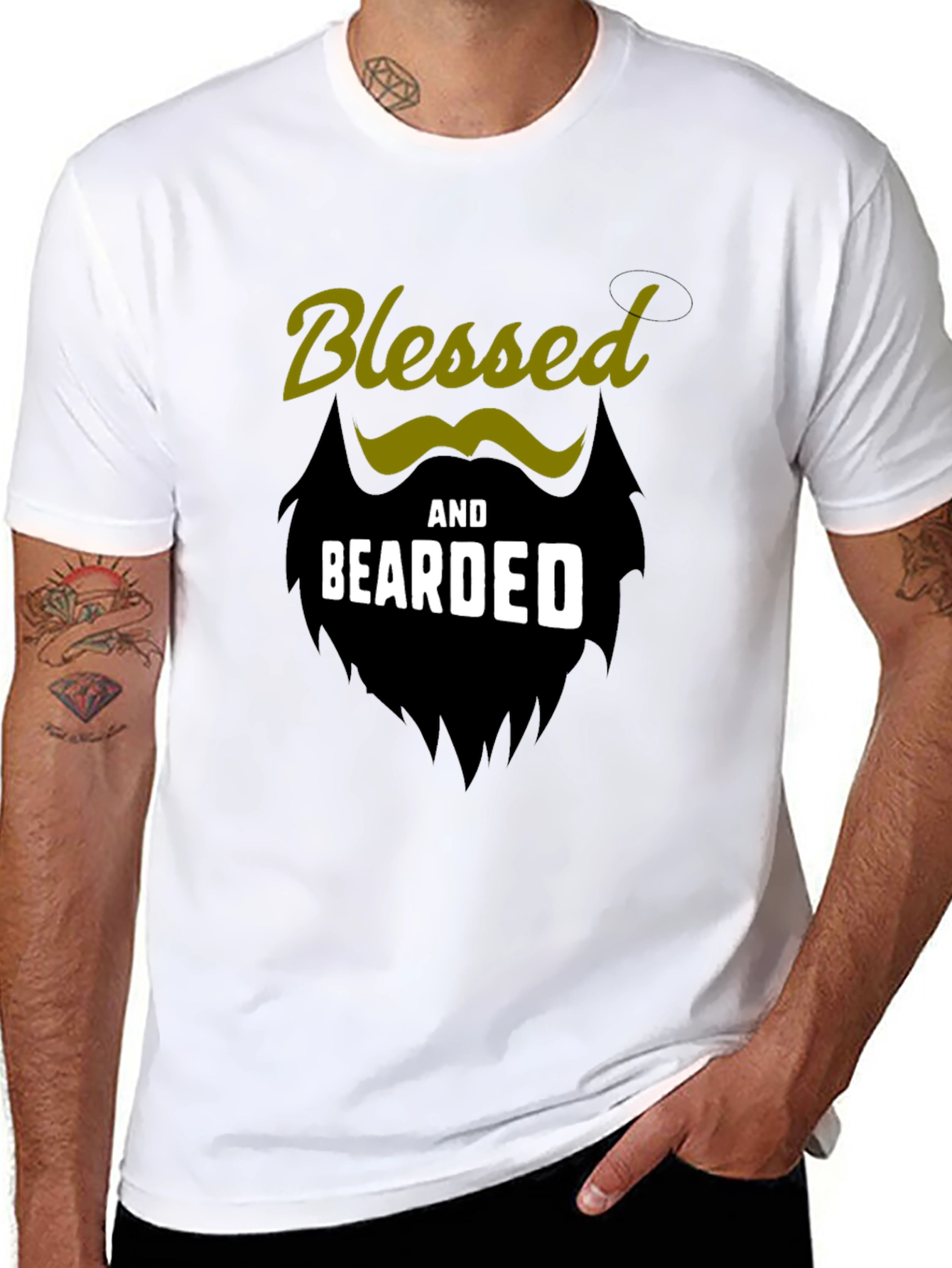 Blessed and Bearded Graphic T-Shirt