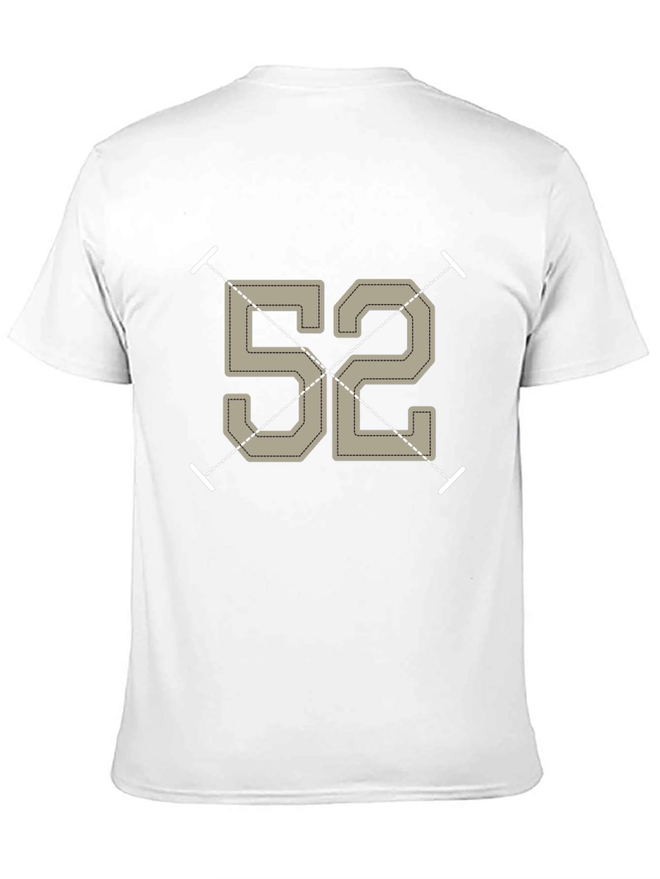Retro Number 52 Graphic Tee - Black Cotton T-Shirt