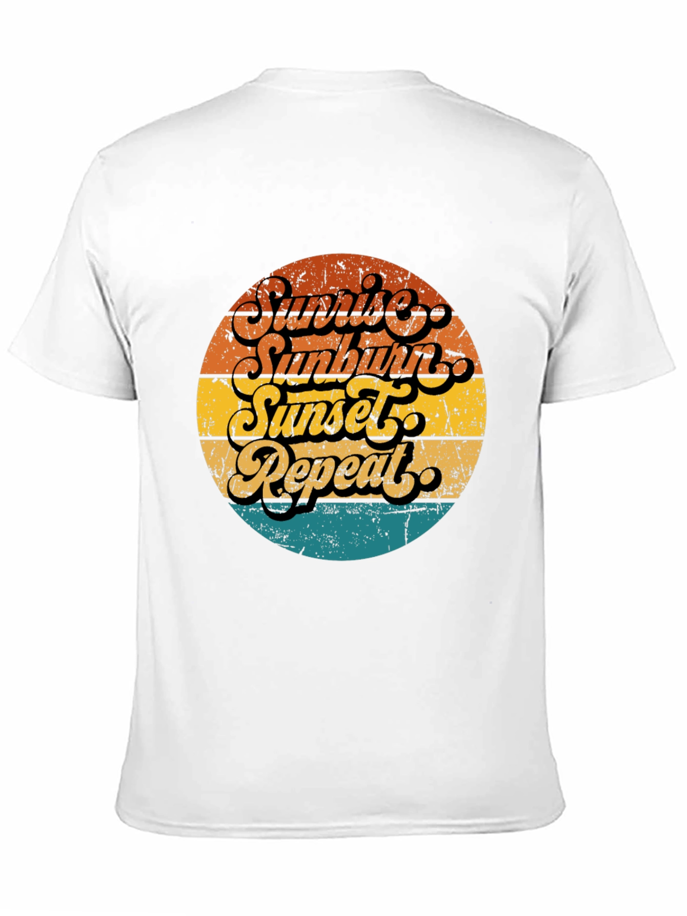 Sunrise Sunburn Sunset Repeat Black T-Shirt
