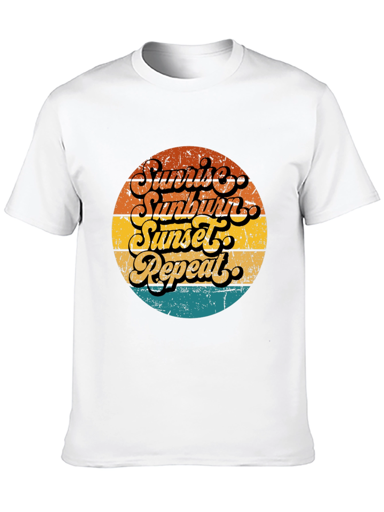 Sunrise Sunburn Sunset Repeat Black T-Shirt