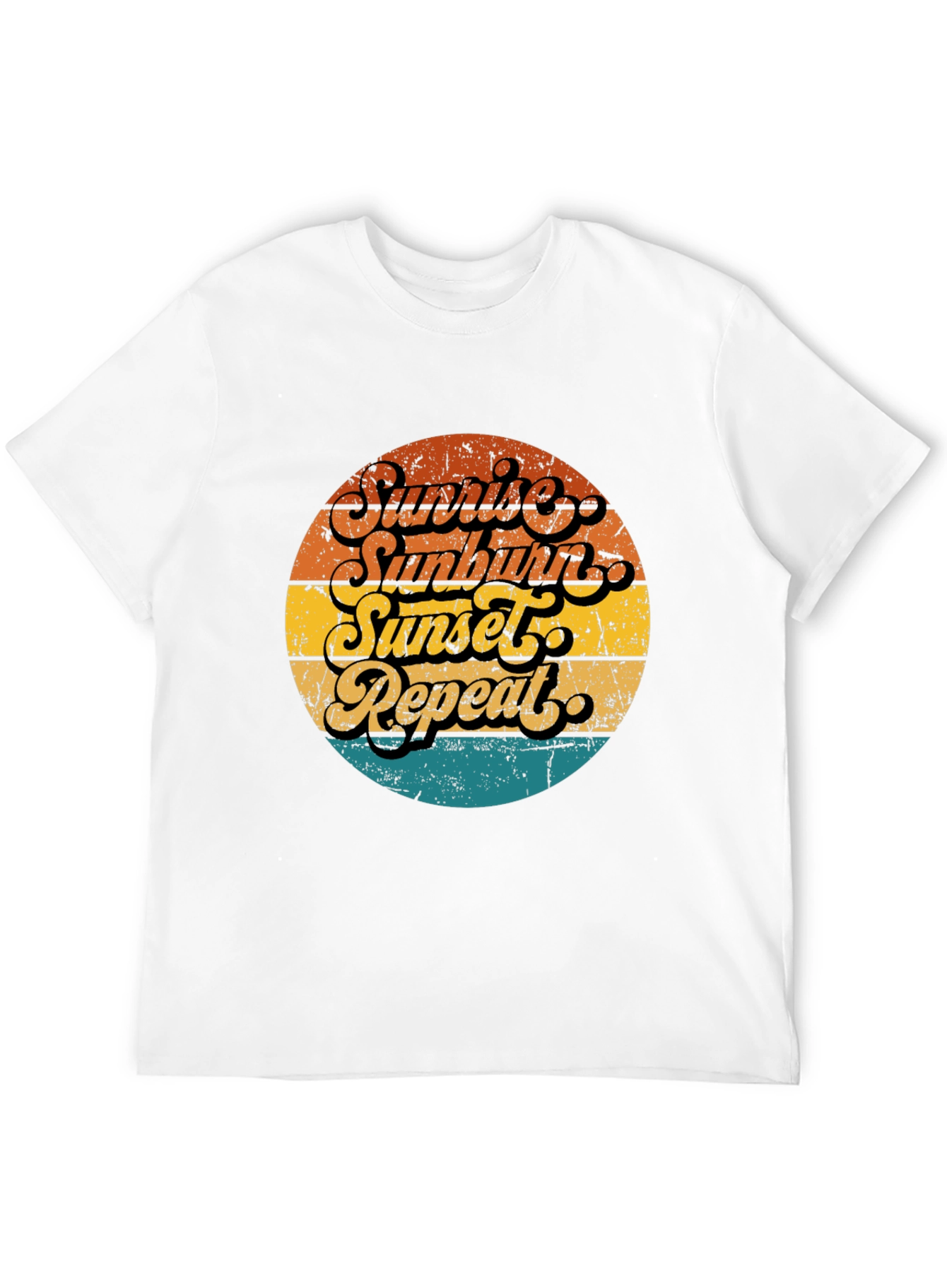 Sunrise Sunburn Sunset Repeat Black T-Shirt