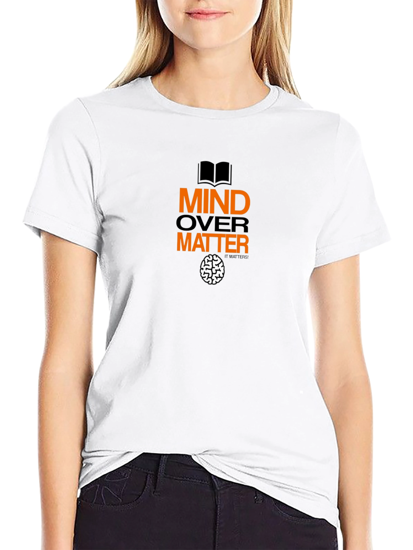 Mind Over Matter Graphic Print Crew Neck Tee