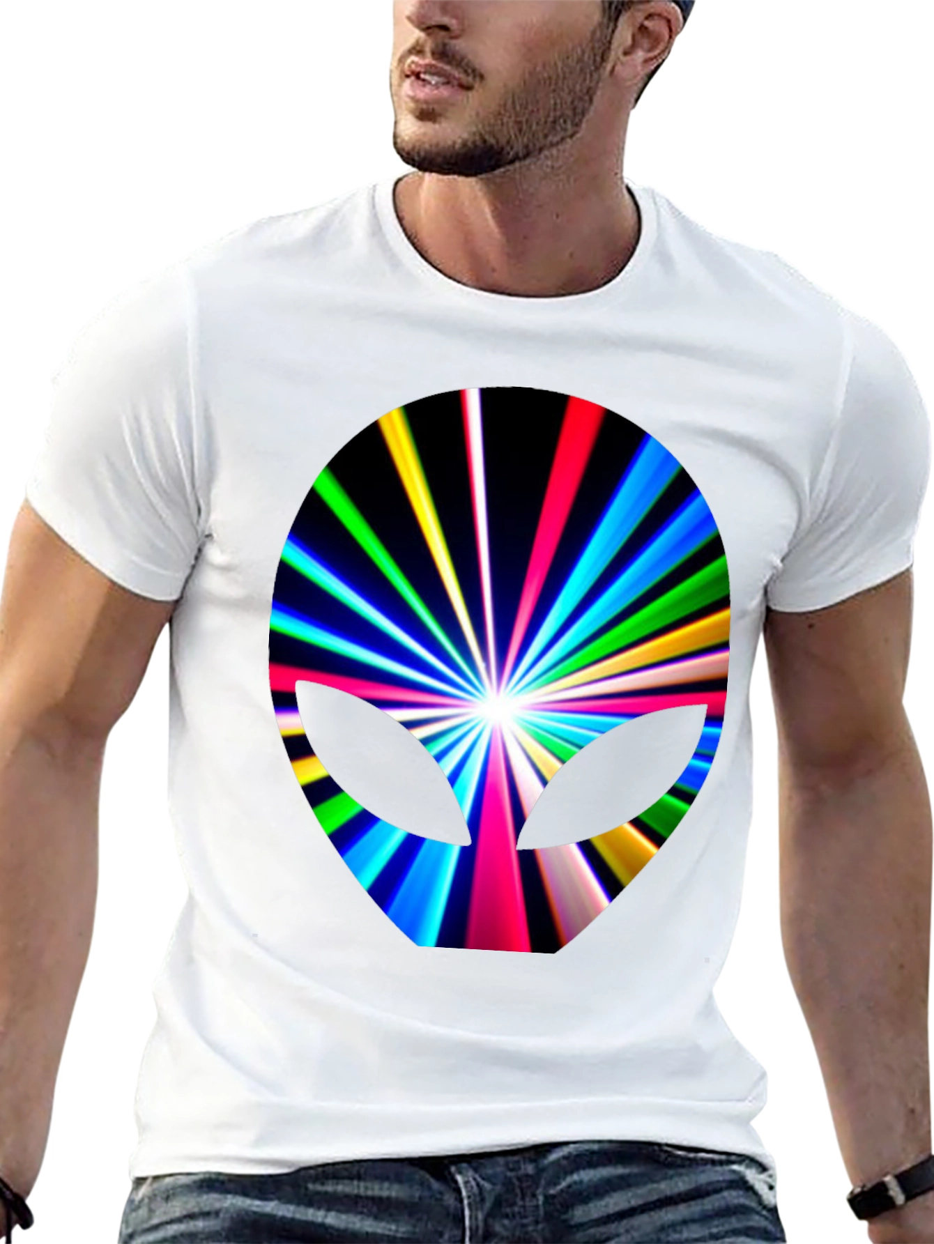 Alien Burst Graphic Tee - Black Cotton Blend