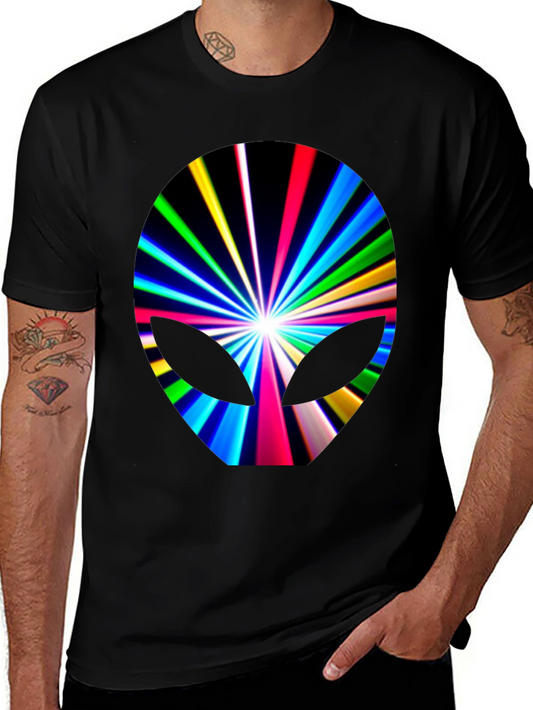 Alien Burst Graphic Tee - Black Cotton Blend