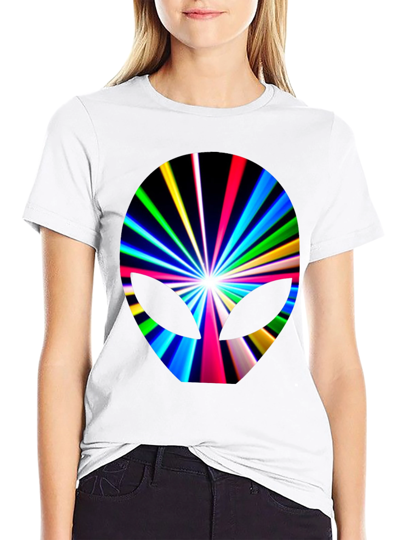 Alien Burst Graphic Tee - Black Cotton Blend