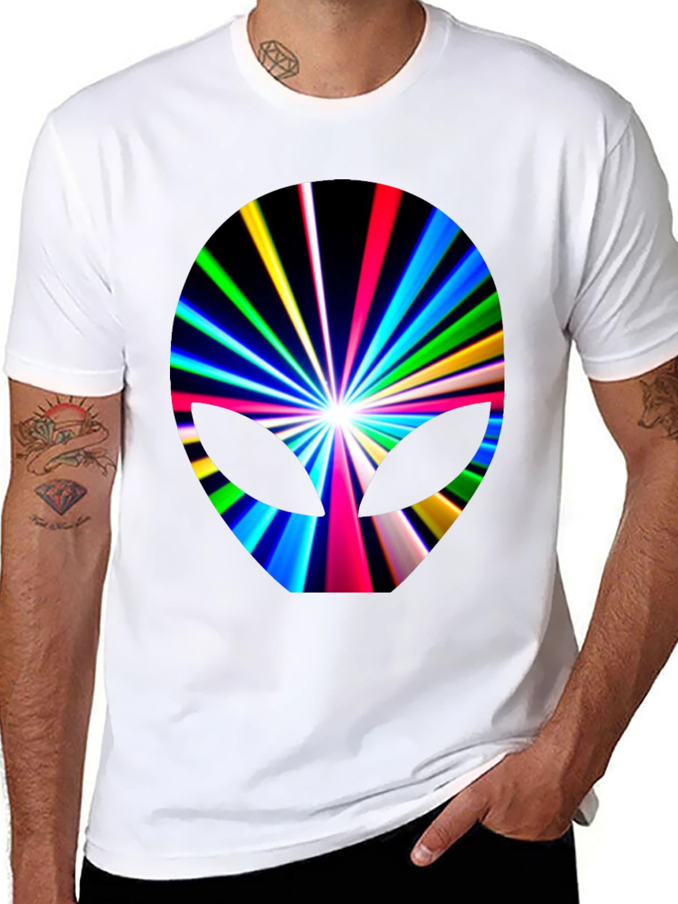 Alien Burst Graphic Tee - Black Cotton Blend