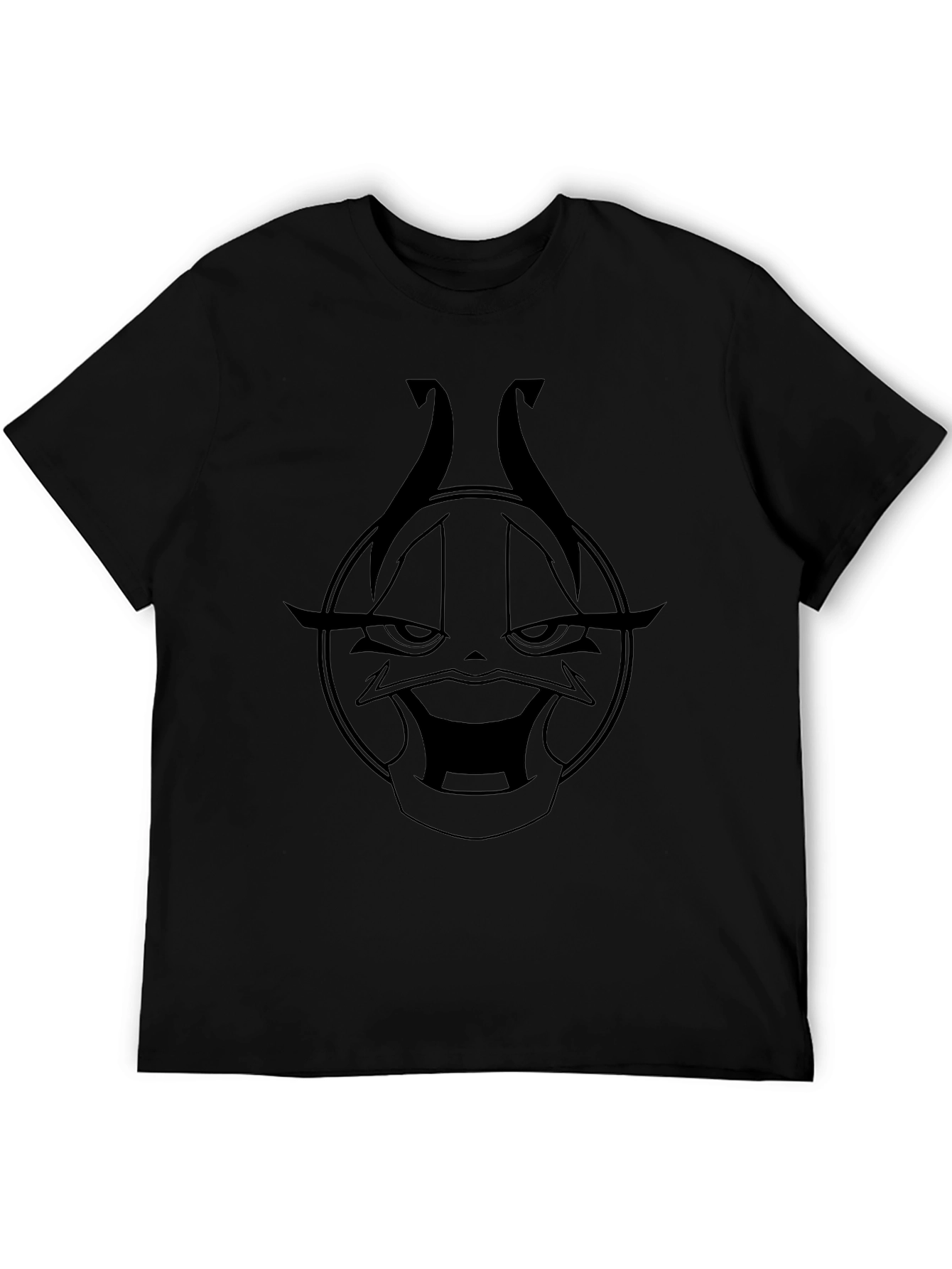 Black Graphic Tee - Wicked Cartoon Character Design