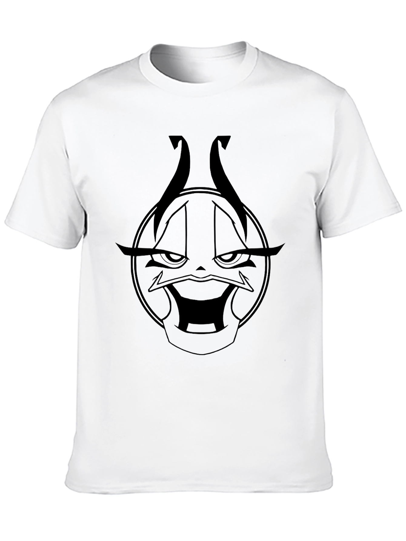 Black Graphic Tee - Wicked Cartoon Character Design