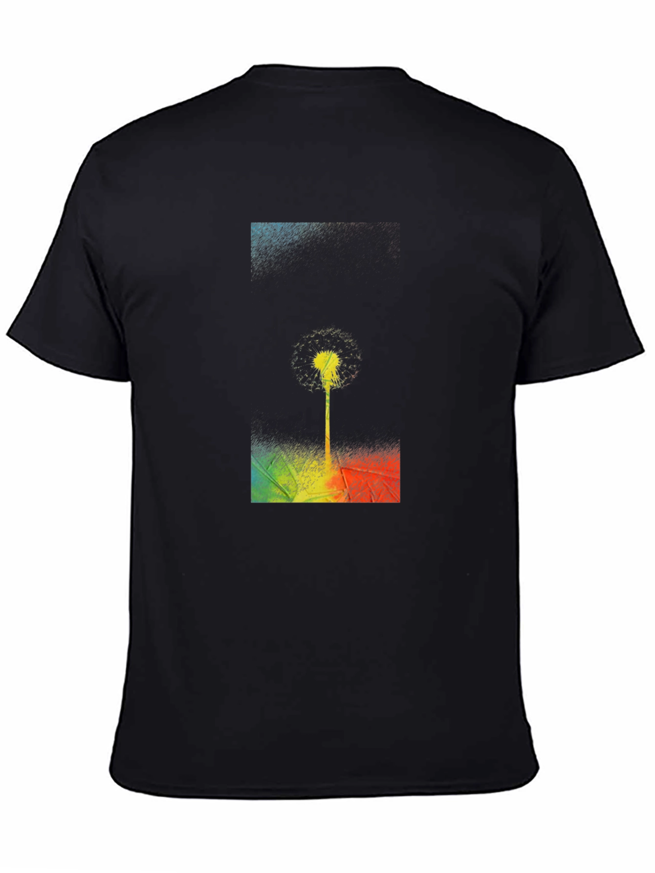 Dandelion Graphic Print Black T-Shirt