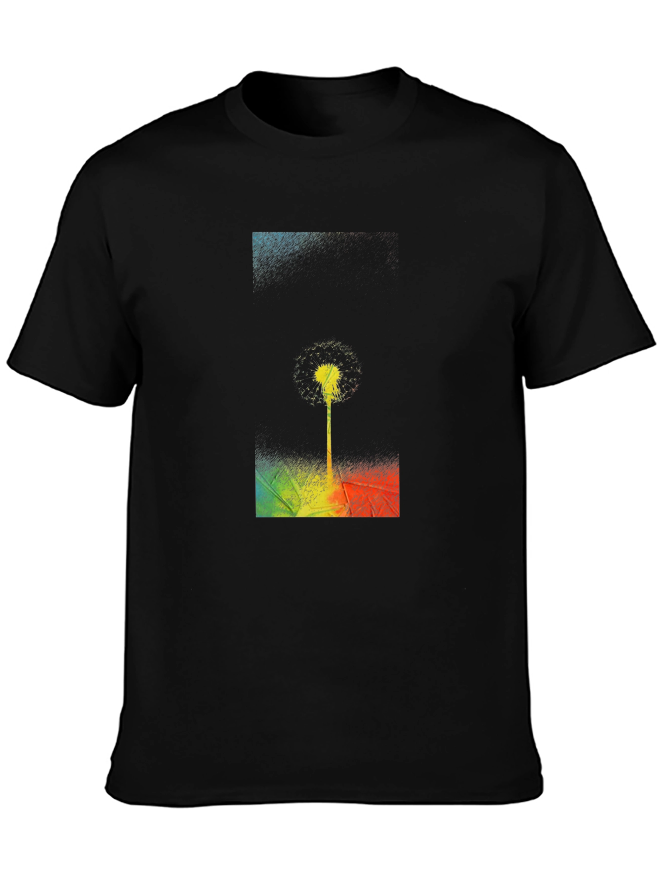 Dandelion Graphic Print Black T-Shirt