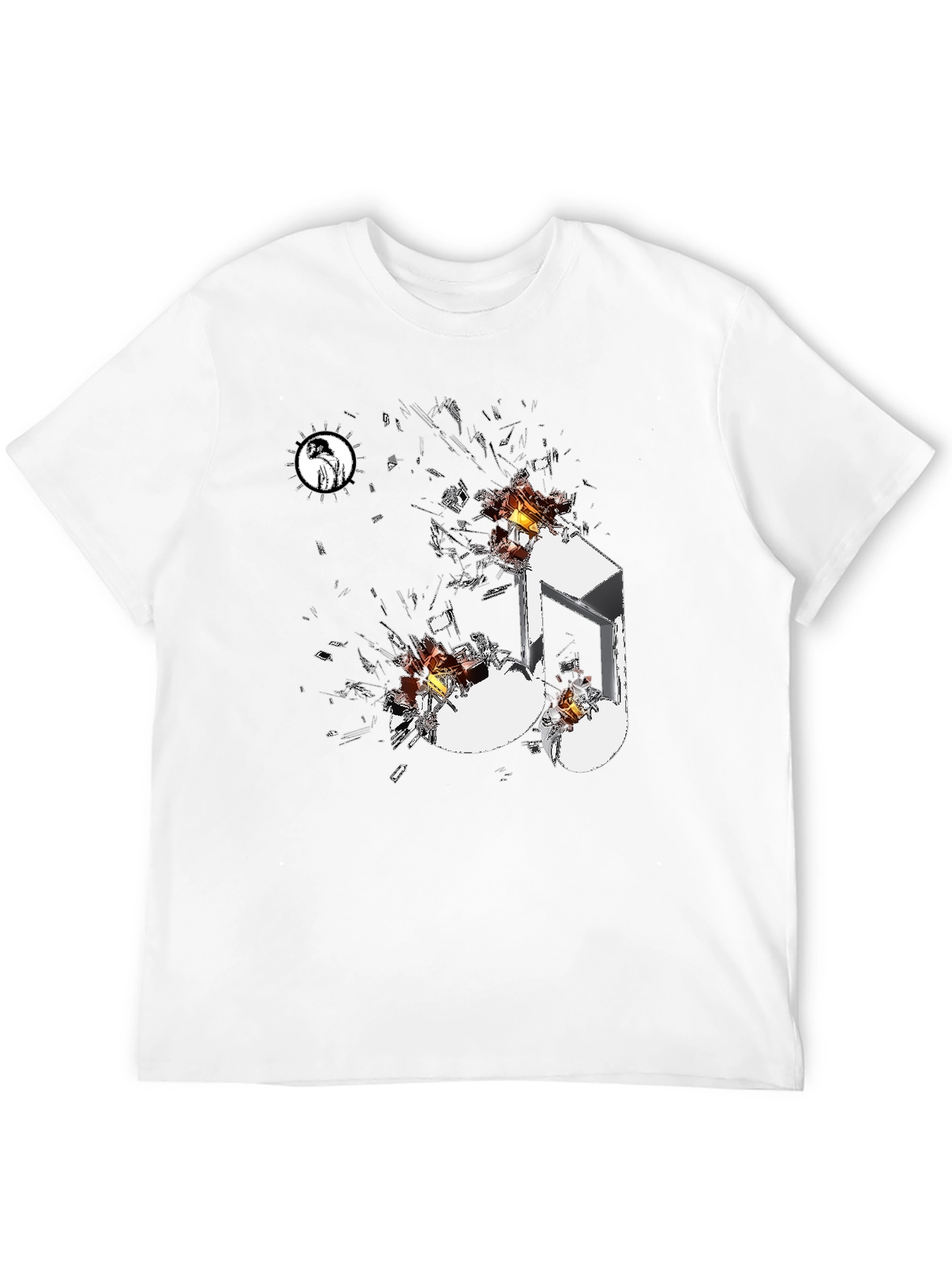 Shattered Music Note Black Graphic Tee