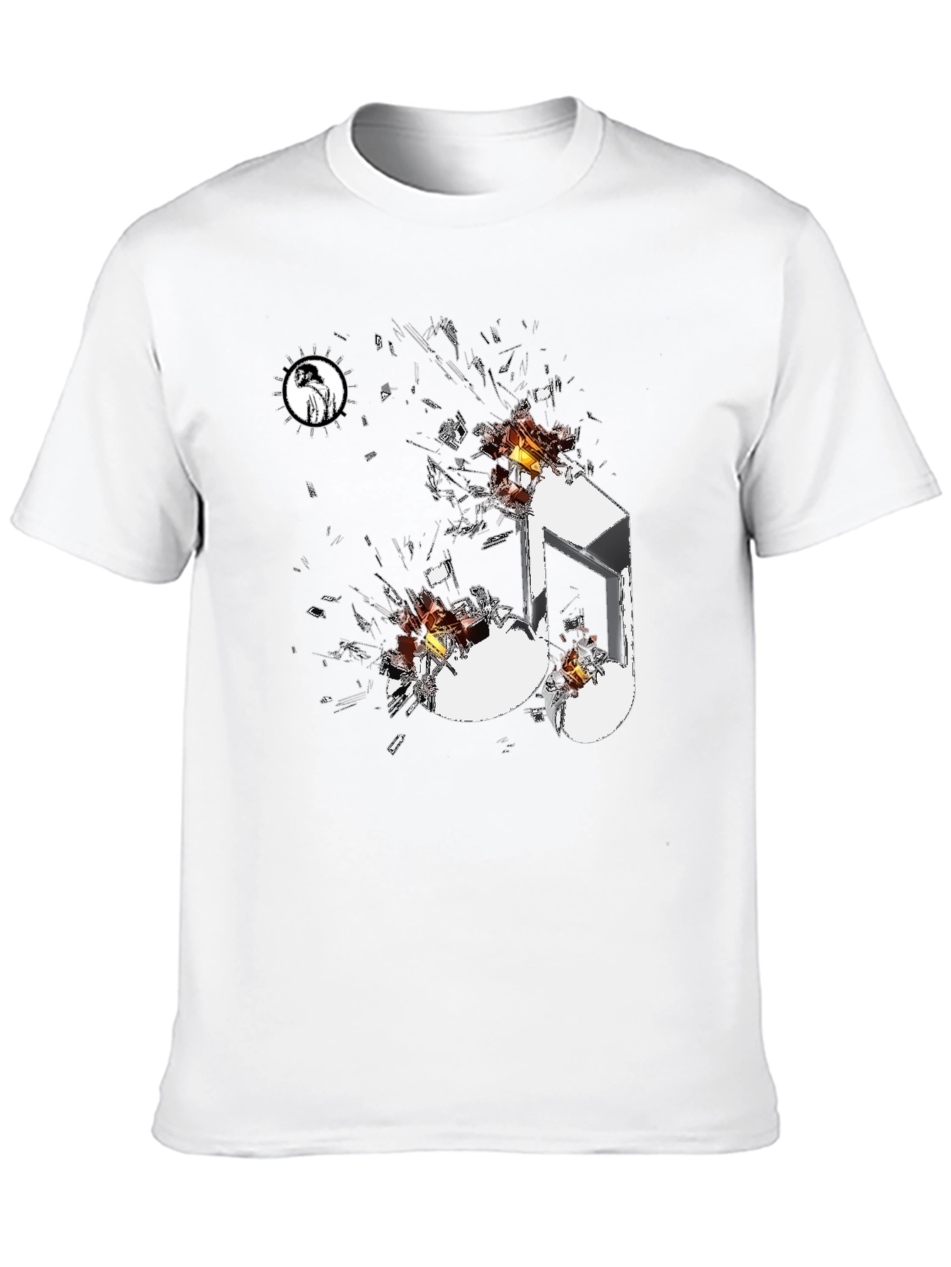 Shattered Music Note Black Graphic Tee