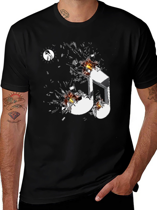 Shattered Music Note Black Graphic Tee