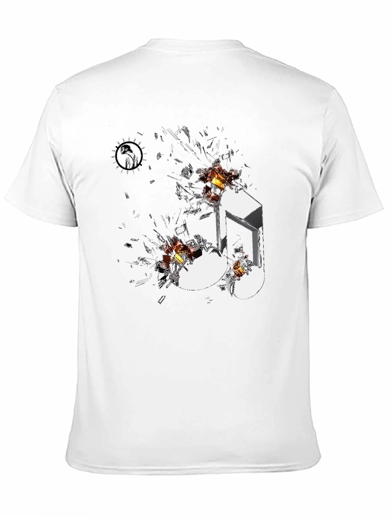 Shattered Music Note Black Graphic Tee