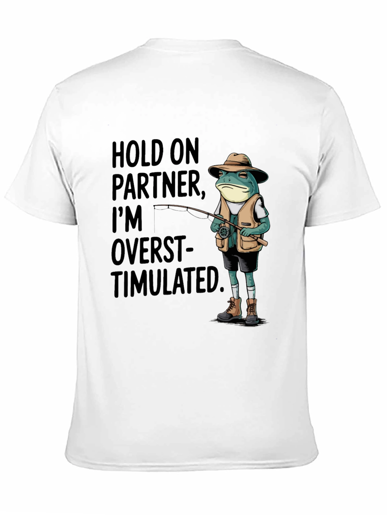 Overstimulated Frog Fisherman Graphic Tee