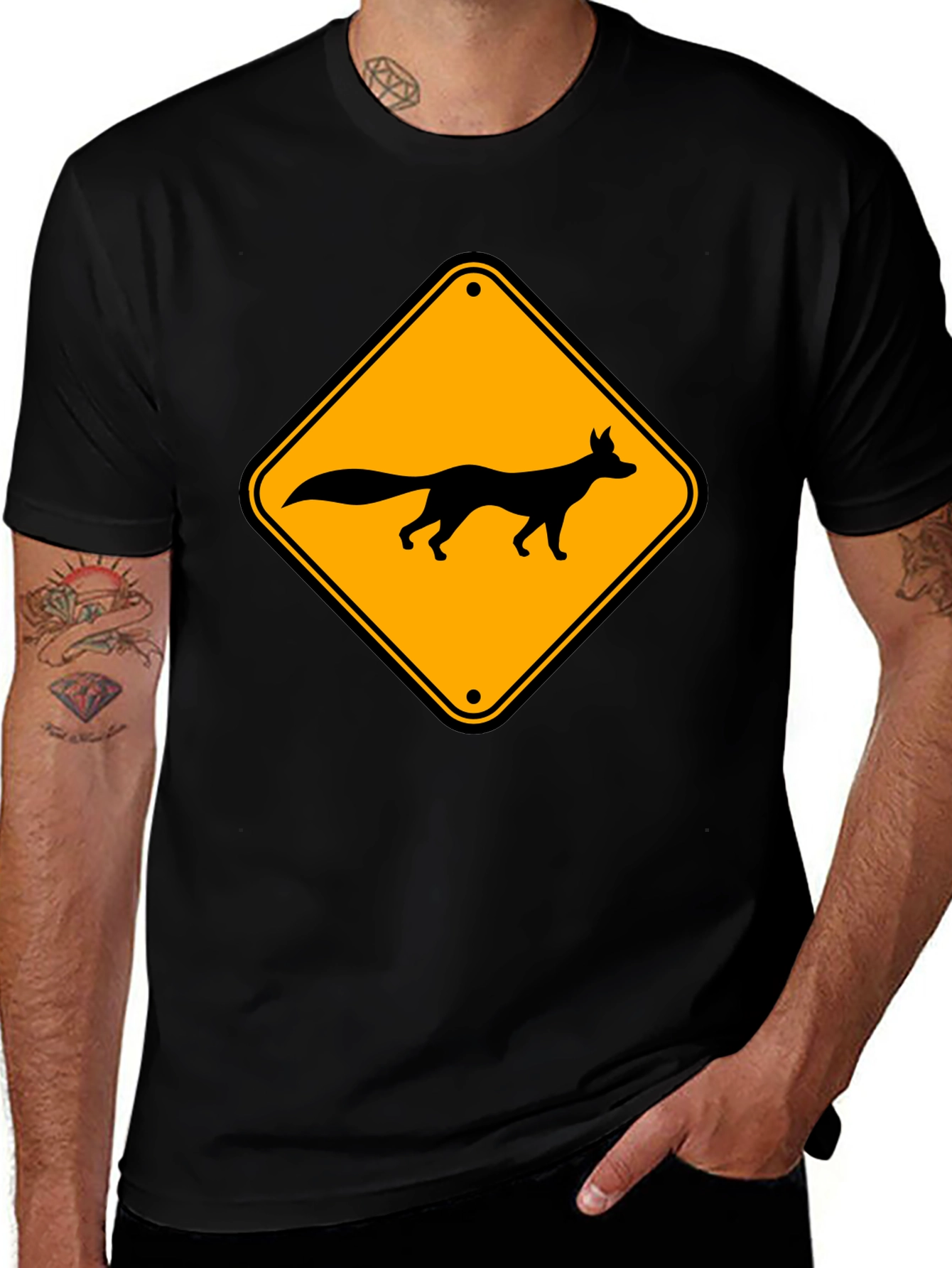 Fox Crossing Graphic T-Shirt - Black Tee