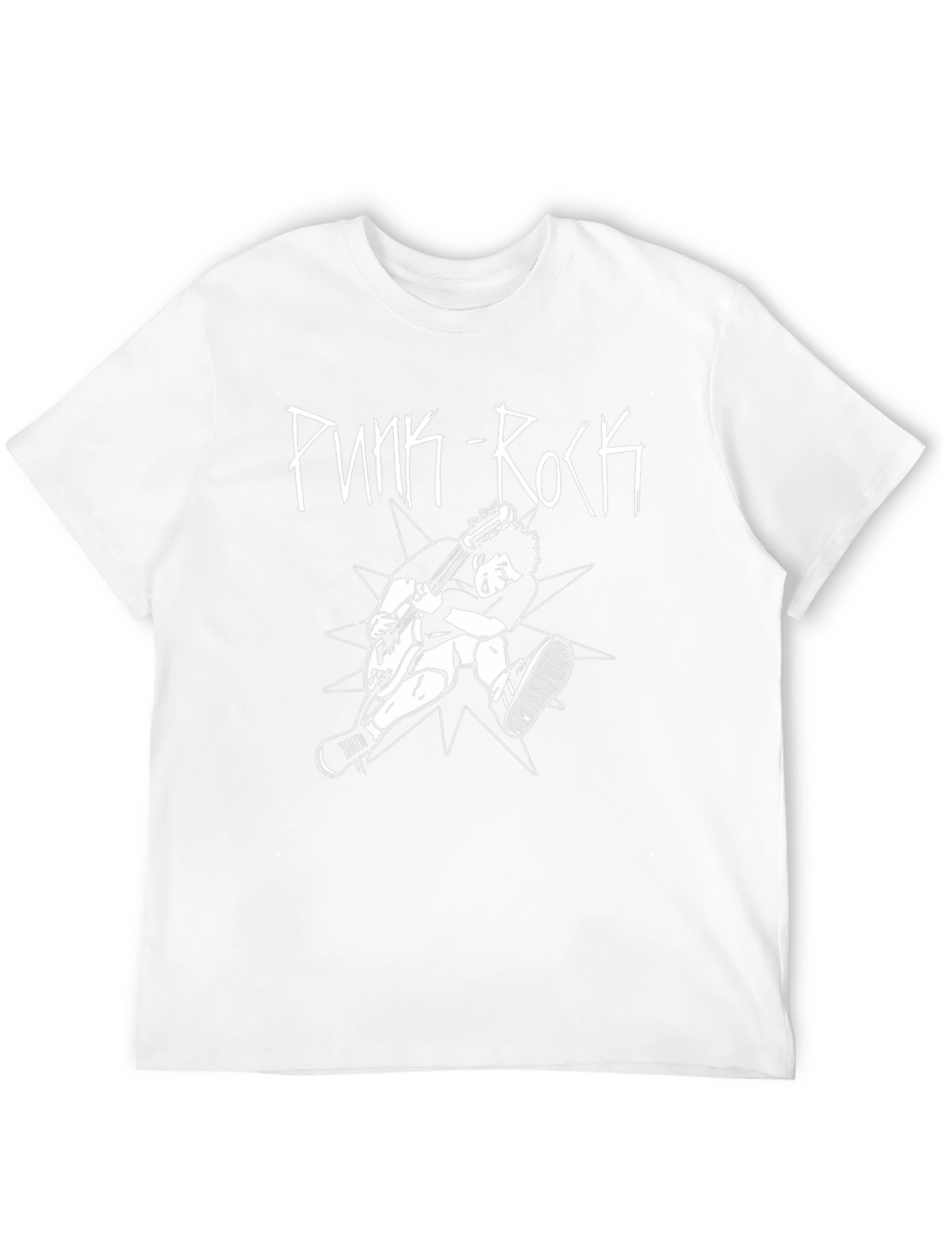 Punk Rock Graphic Tee - Black Cotton T-Shirt